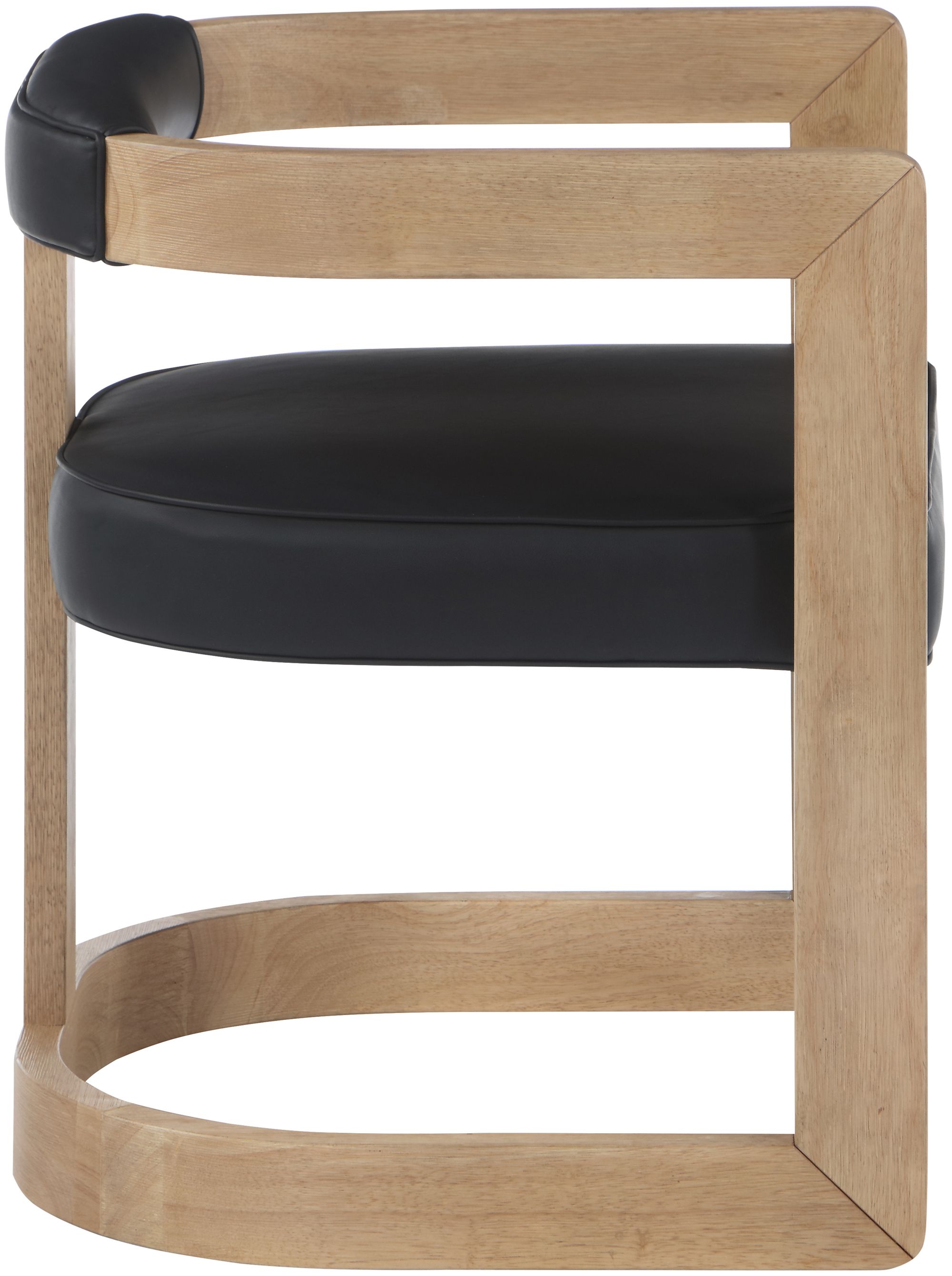 Manchester Faux Leather Dining Chair with Solid Wood Natural Frame