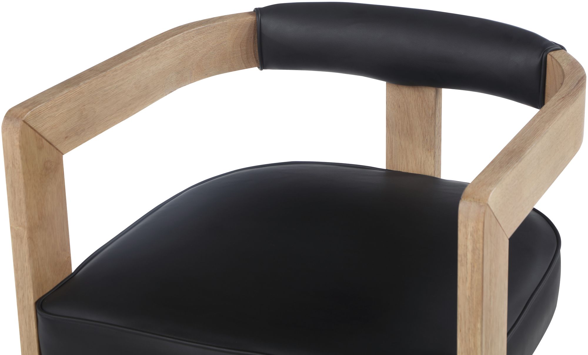 Manchester Faux Leather Dining Chair with Solid Wood Natural Frame