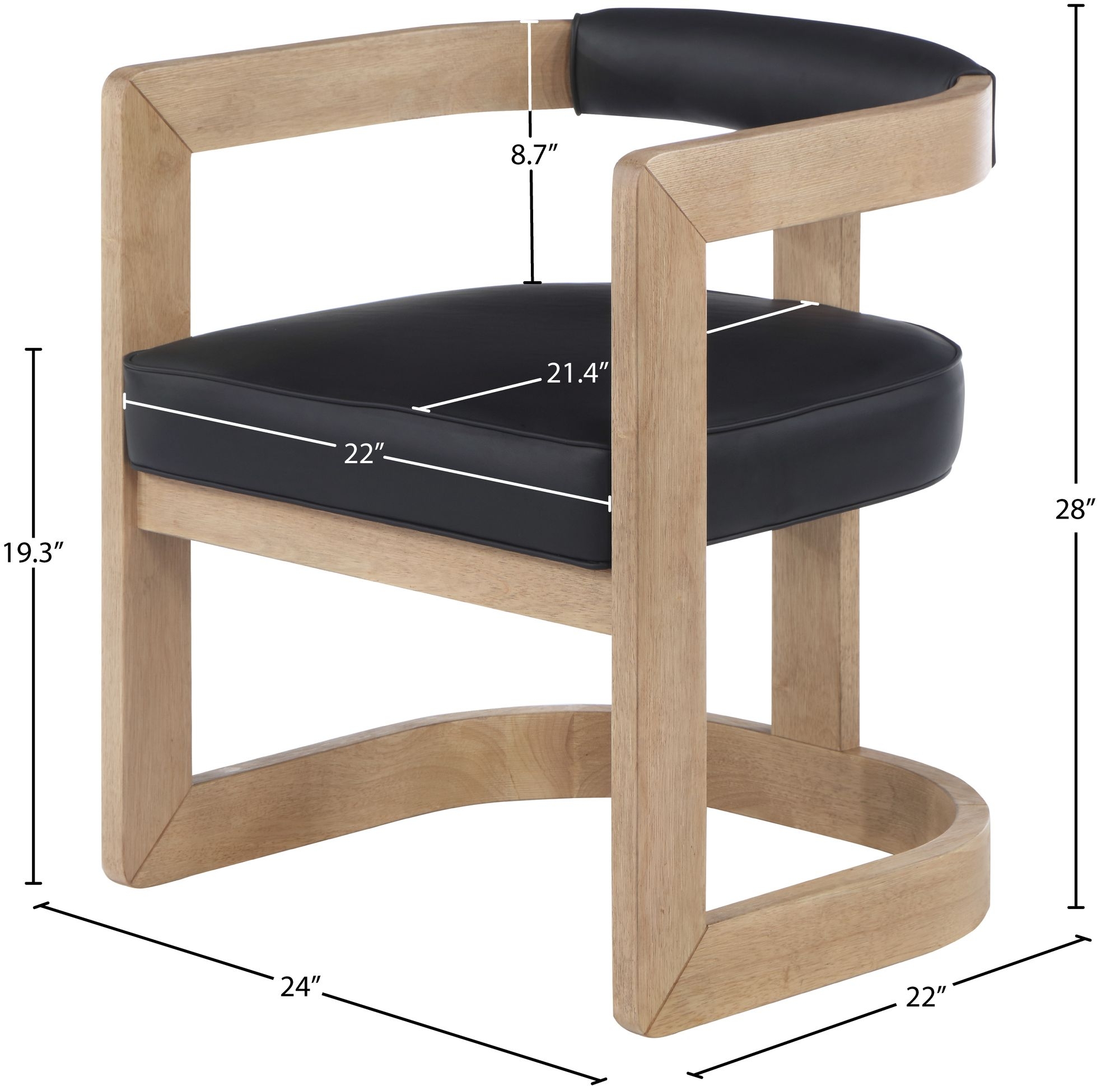 Manchester Faux Leather Dining Chair with Solid Wood Frame
