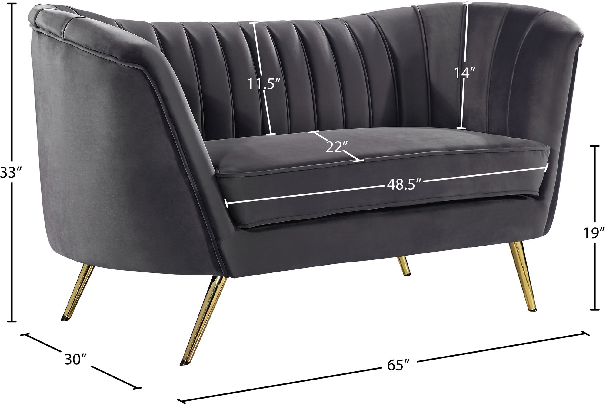 Margo Velvet Loveseat
