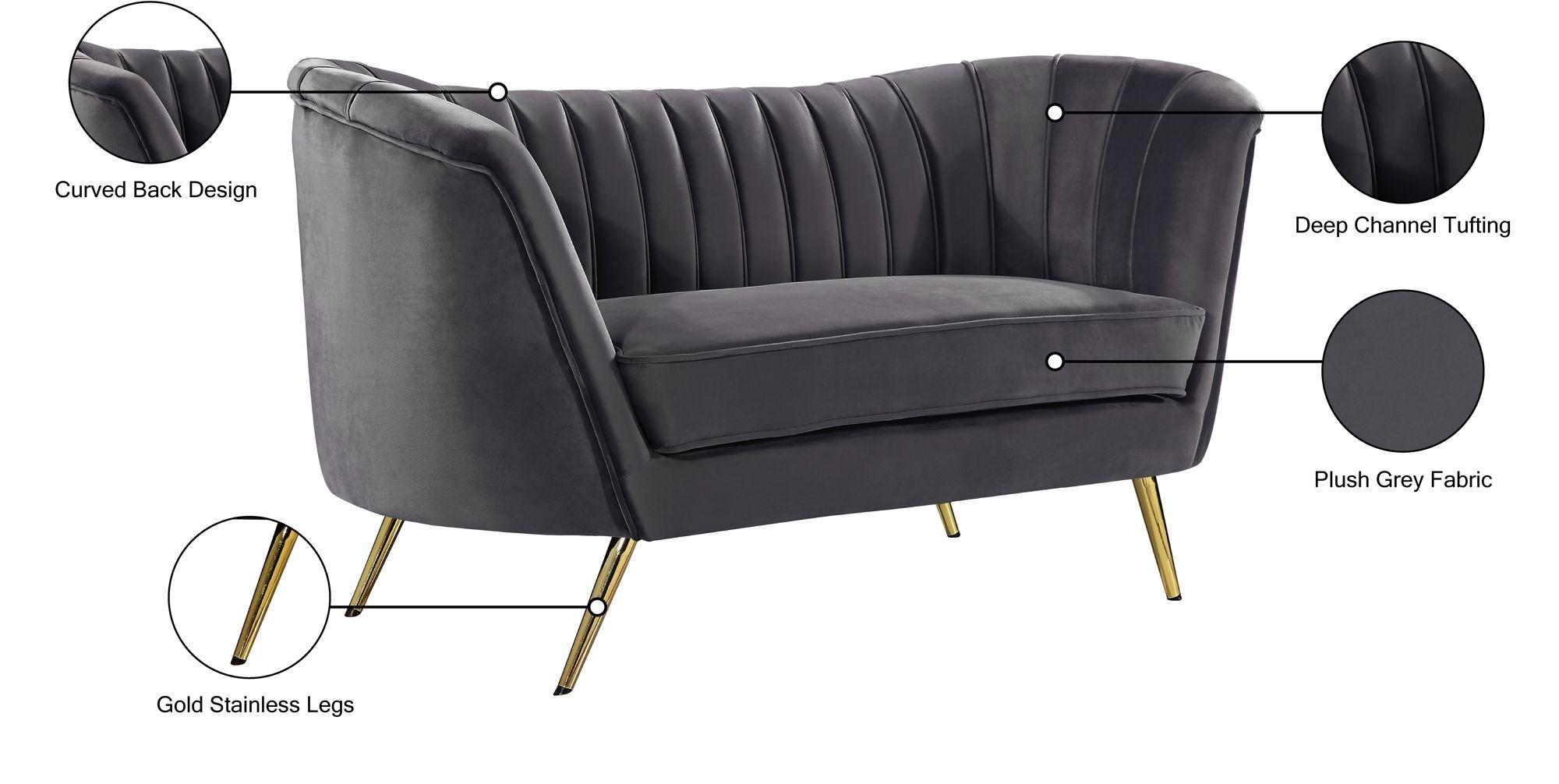 Margo Velvet Loveseat