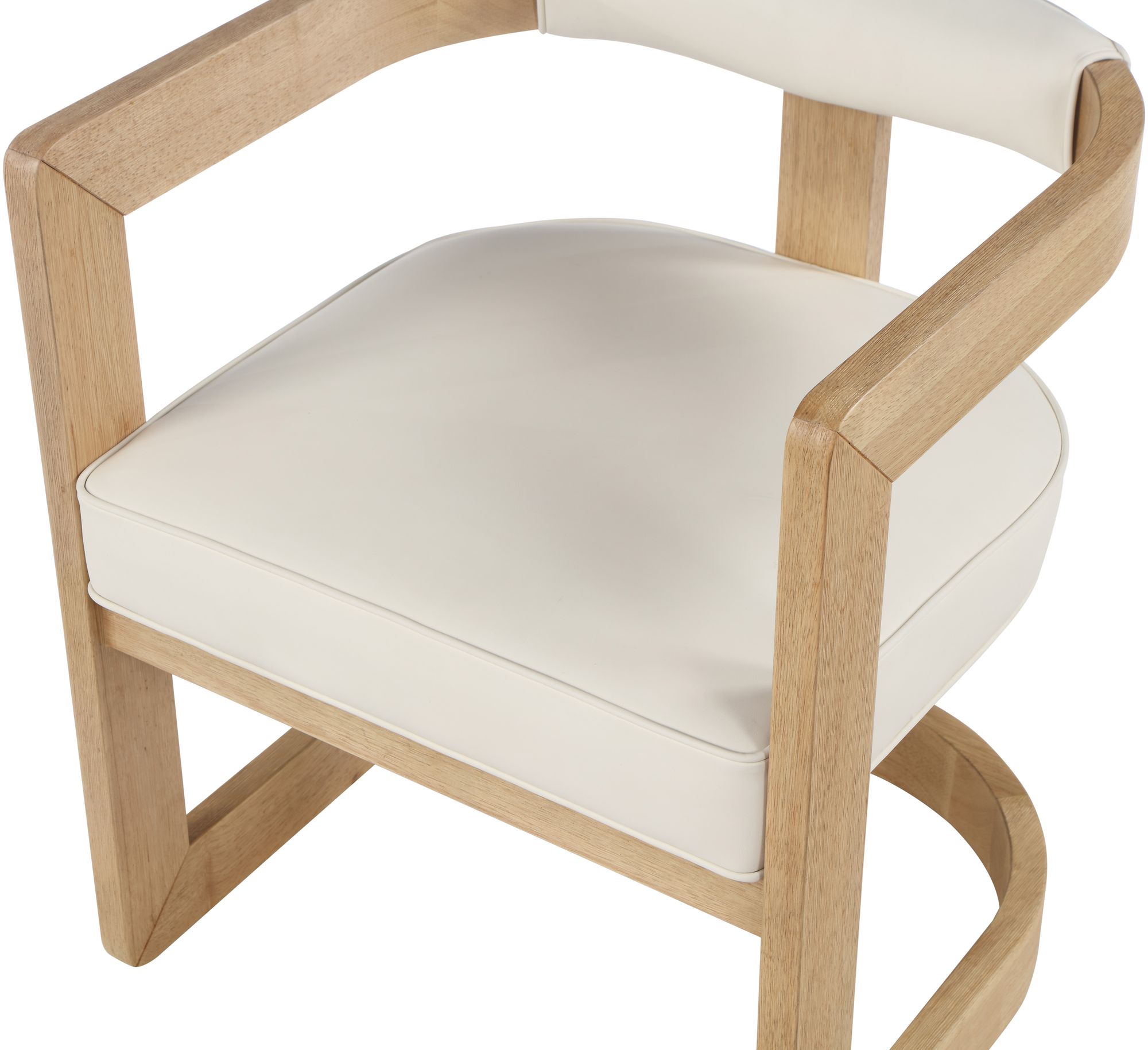 Manchester Faux Leather Dining Chair with Solid Wood Natural Frame
