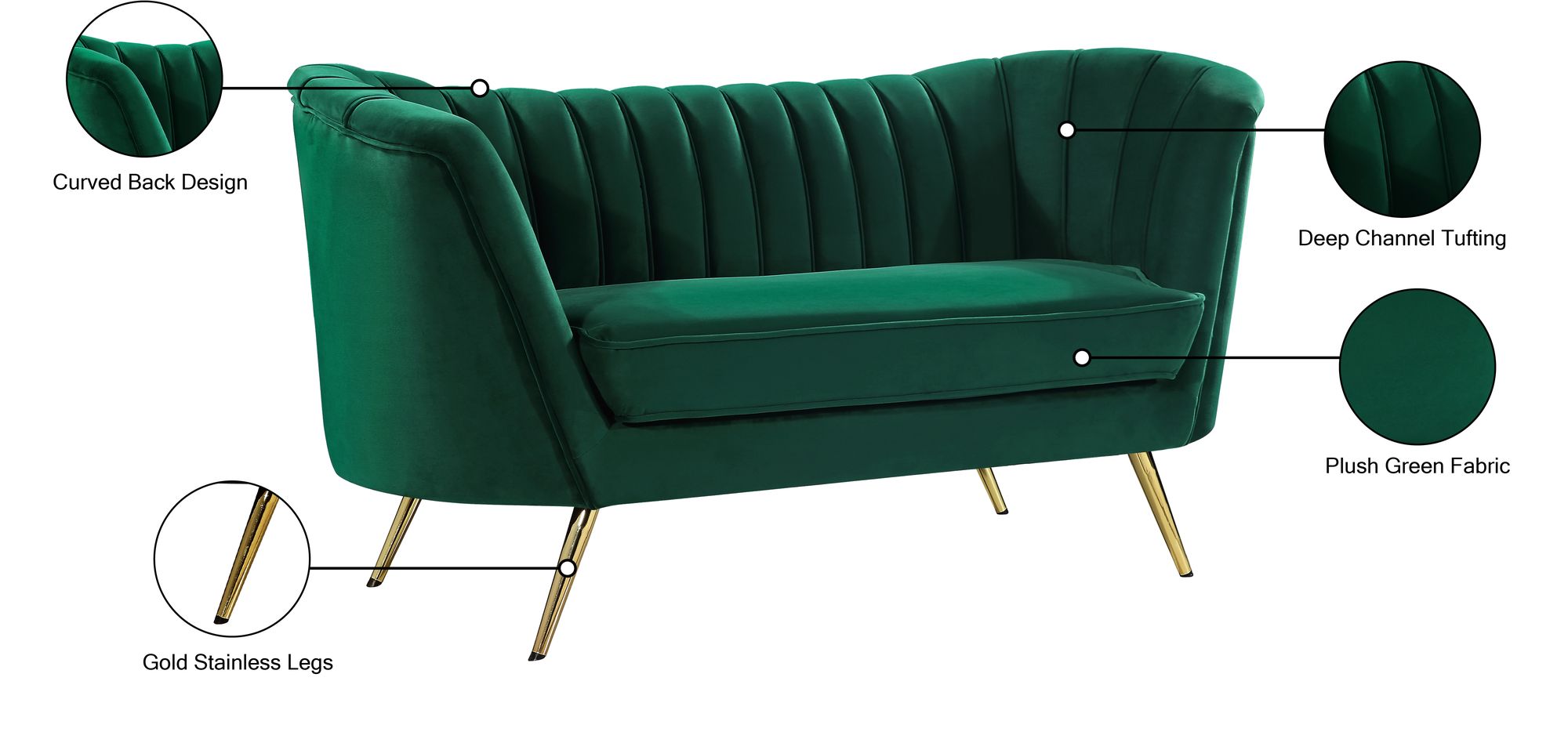 Margo Velvet Loveseat
