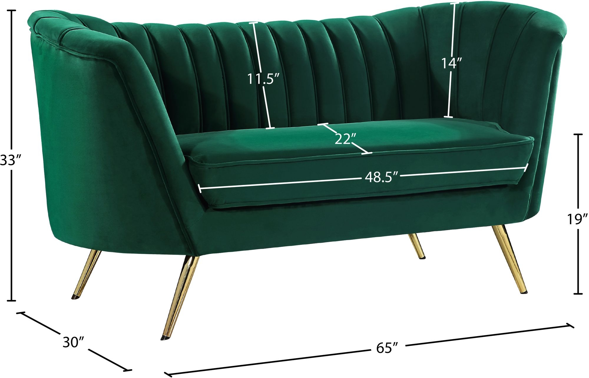 Margo Velvet Loveseat