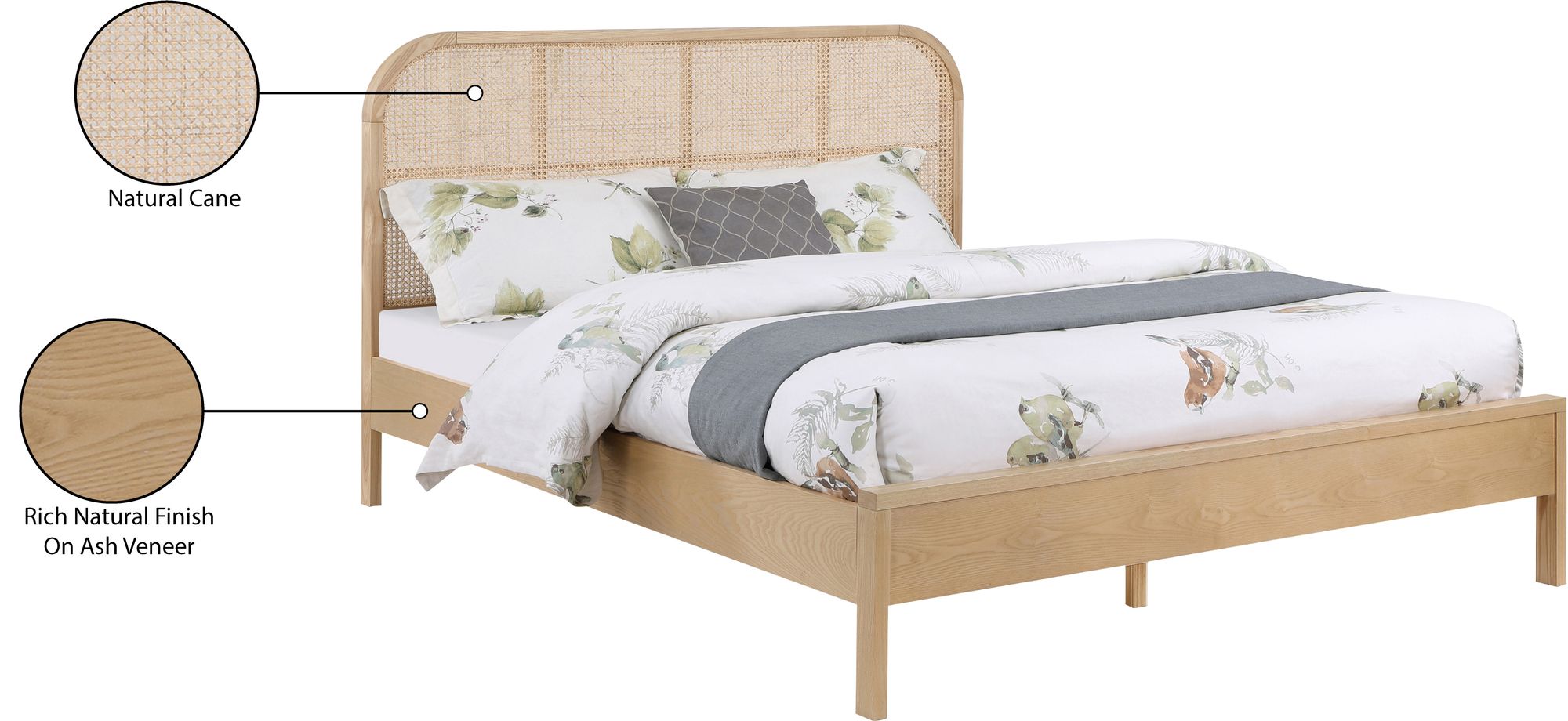 Siena Ash Wood King Size Bed