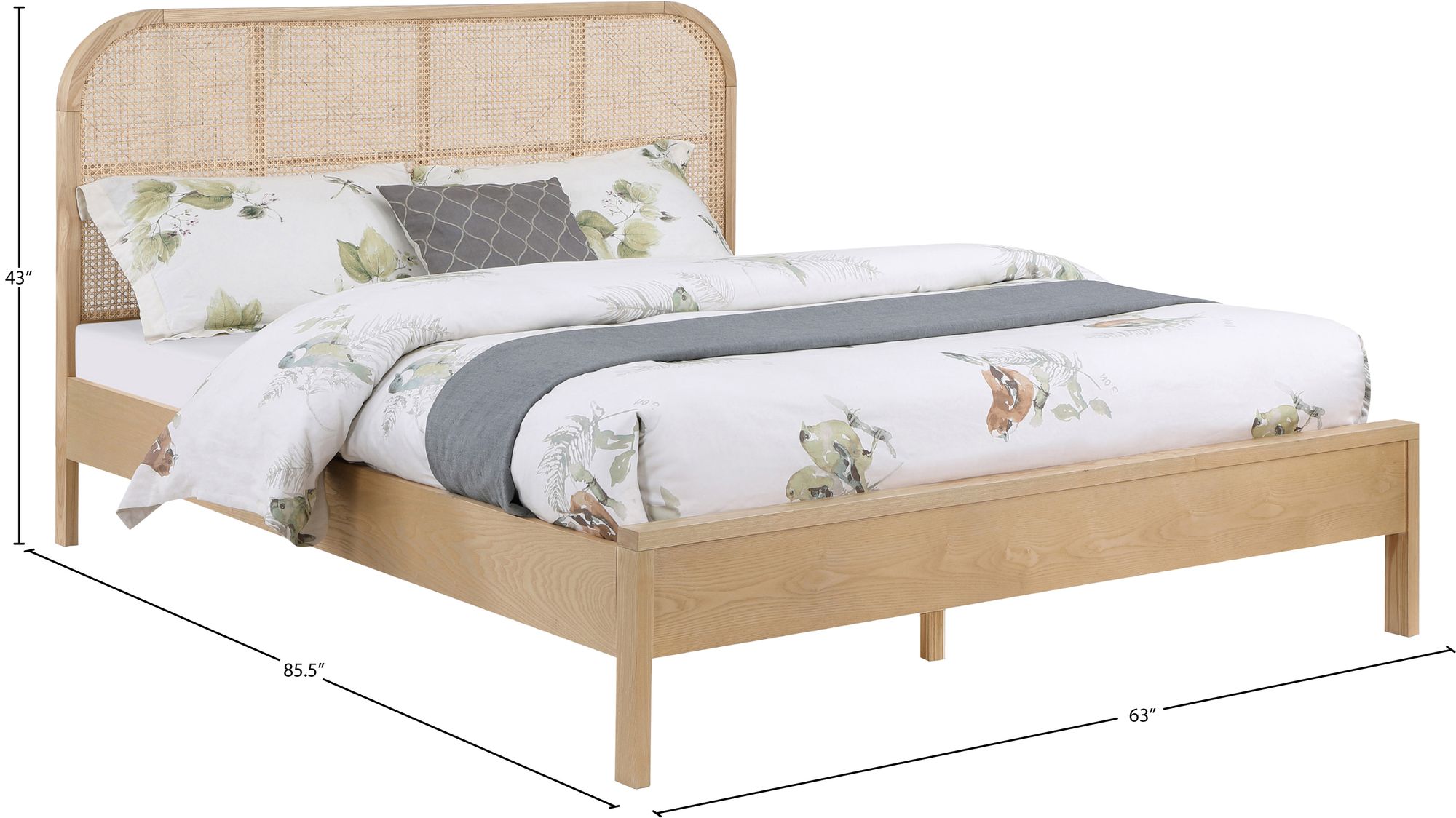 Siena Ash Wood Queen Size Bed