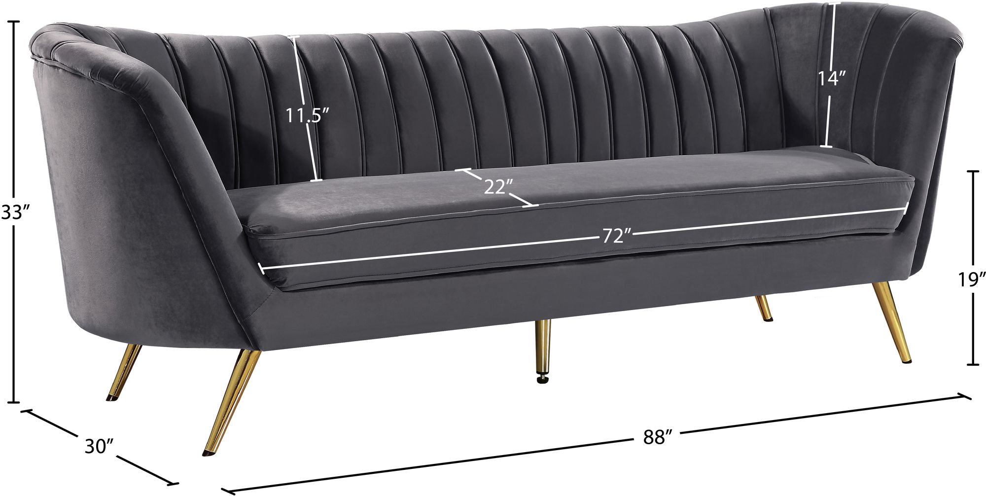 Margo Velvet Sofa