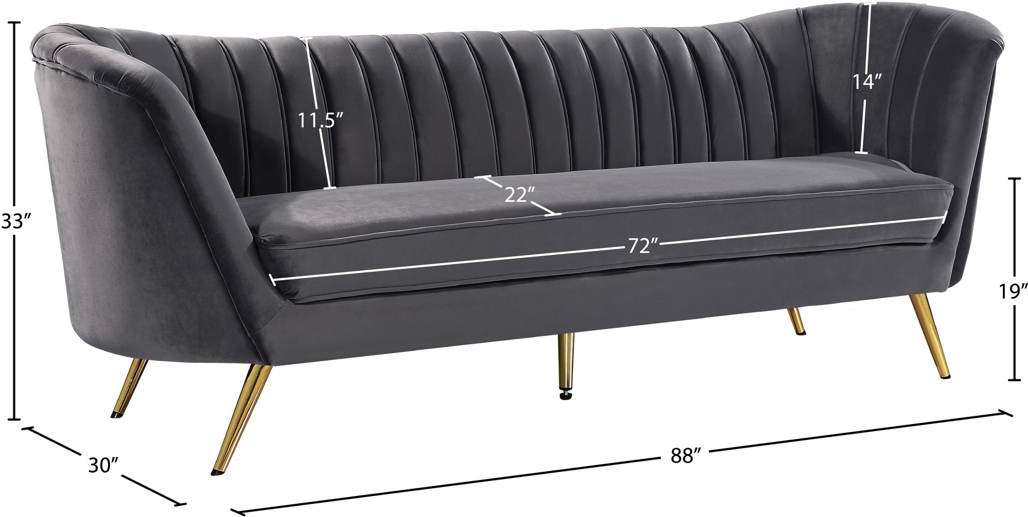 Margo Velvet Sofa