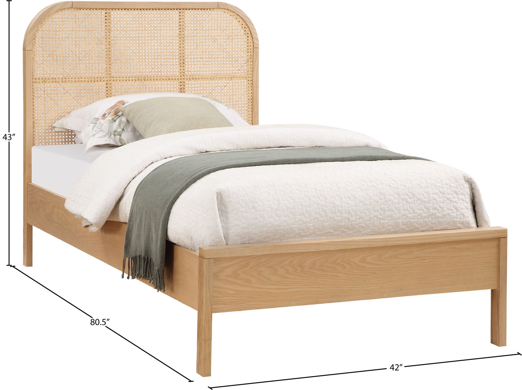 Siena Ash Wood Twin Size Bed