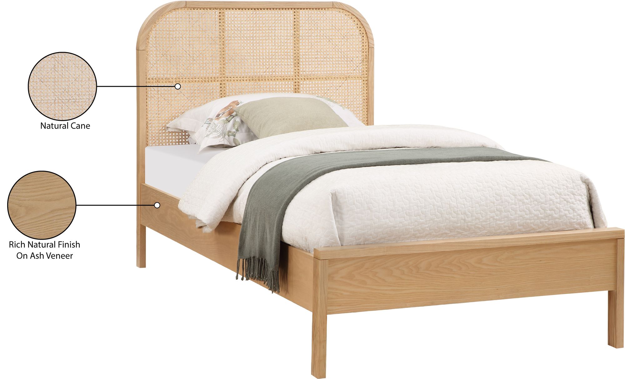 Siena Ash Wood Twin Size Bed