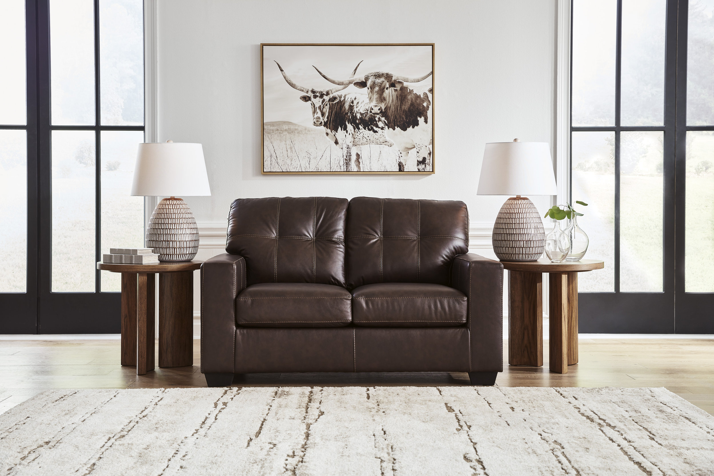 Santorine Leather Loveseat