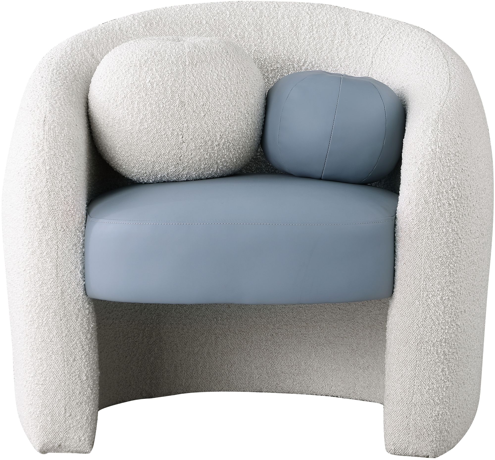 Acadia Boucle Fabric & Faux Leather Accent Chair