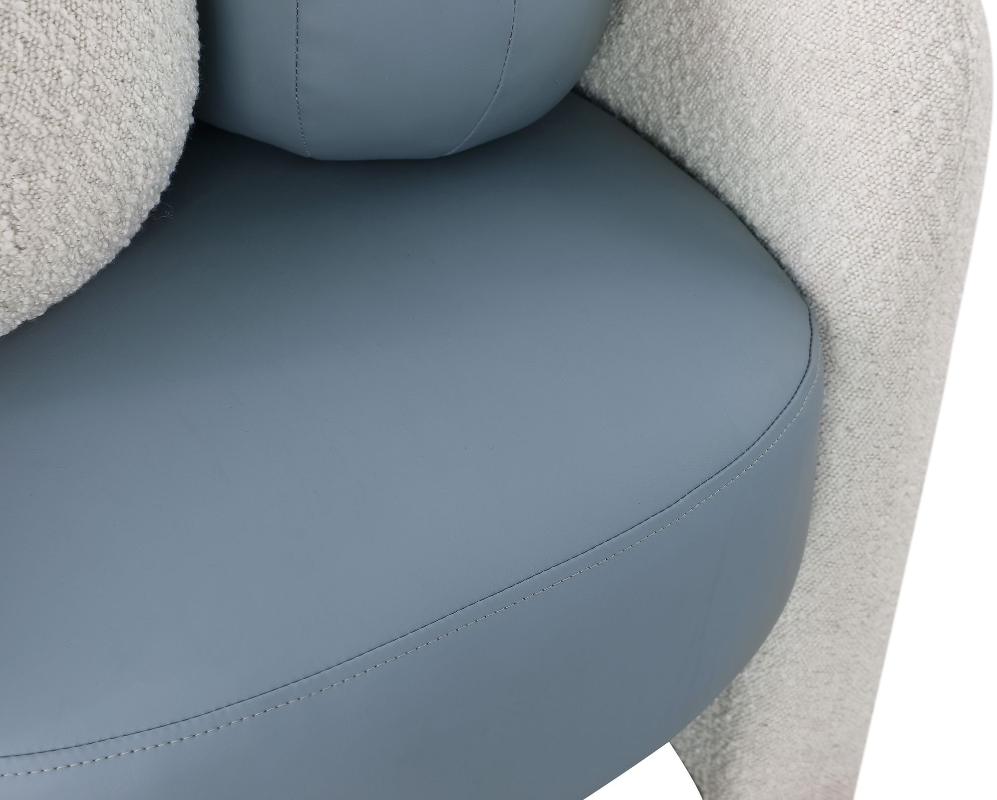 Acadia Boucle Fabric & Faux Leather Accent Chair