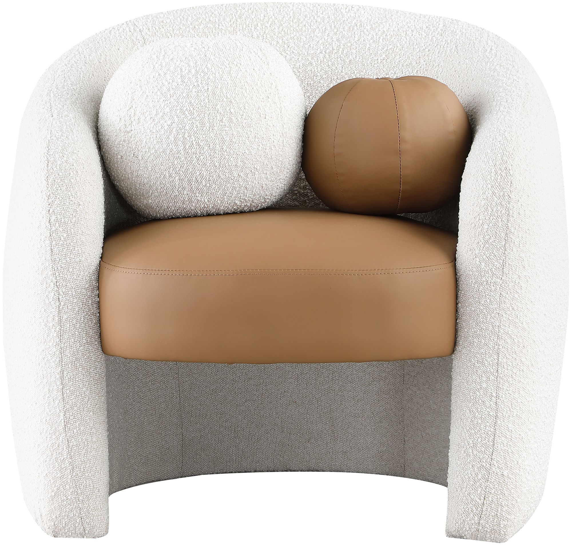 Acadia Boucle Fabric & Faux Leather Accent Chair