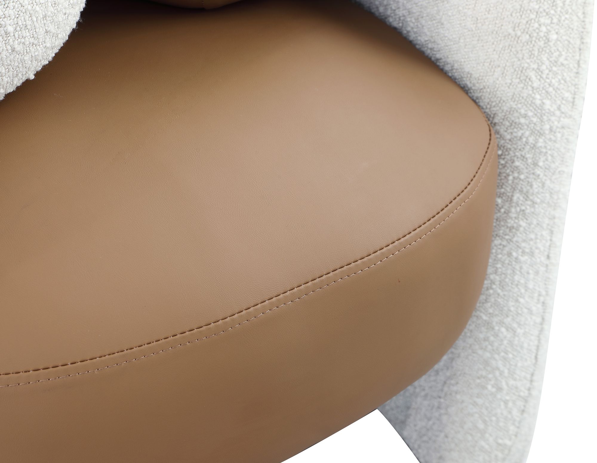 Acadia Boucle Fabric & Faux Leather Accent Chair