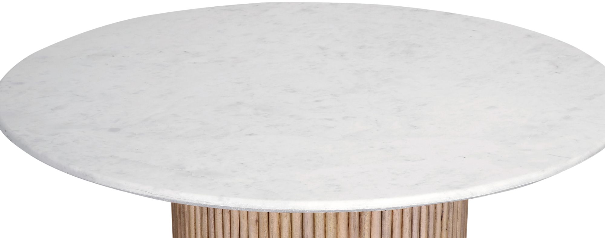 Oakhill 47" Round Marble Dining Table with Solid Mango Wood Base
