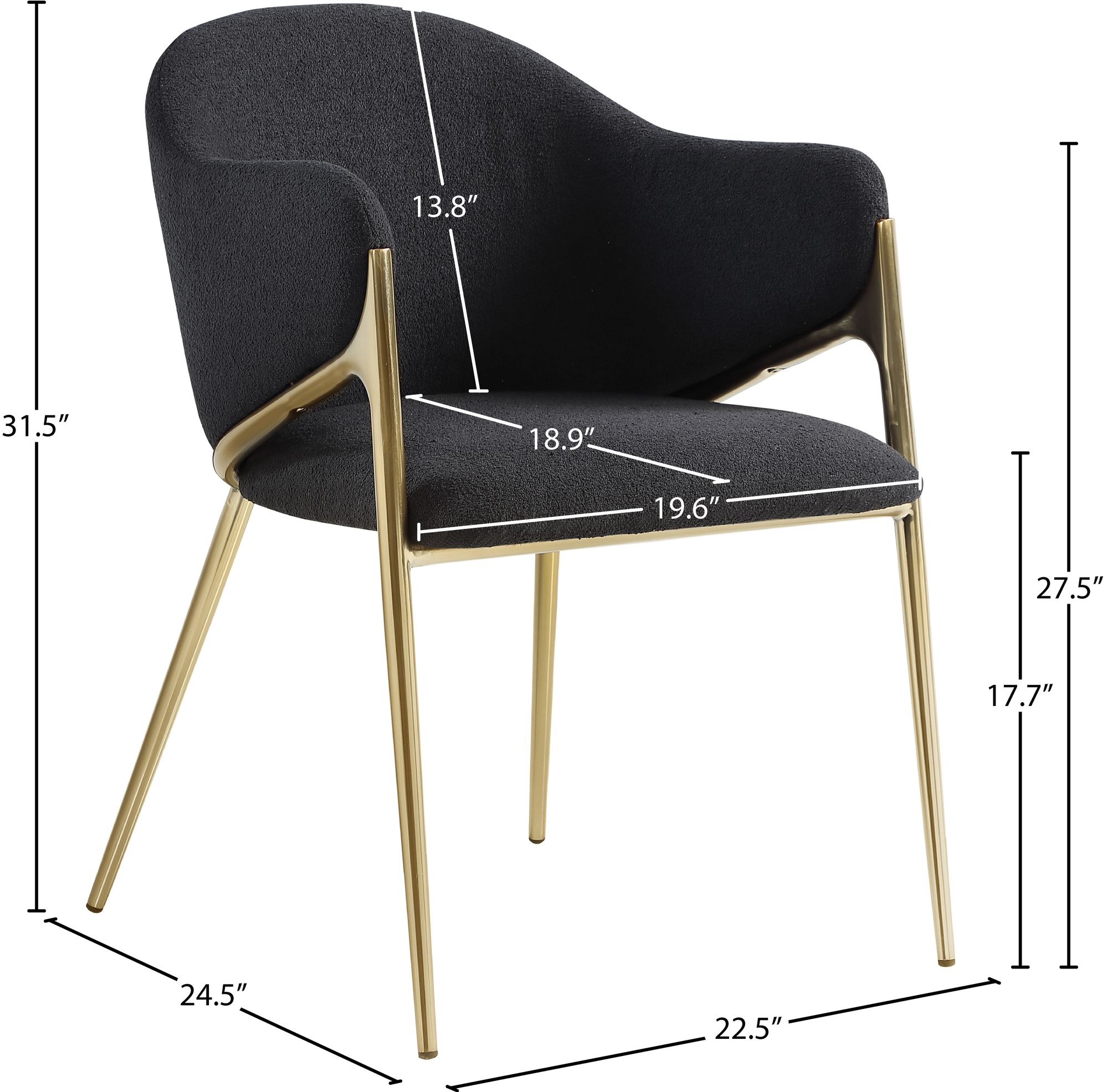 Nial Boucle Fabric Dining Chair