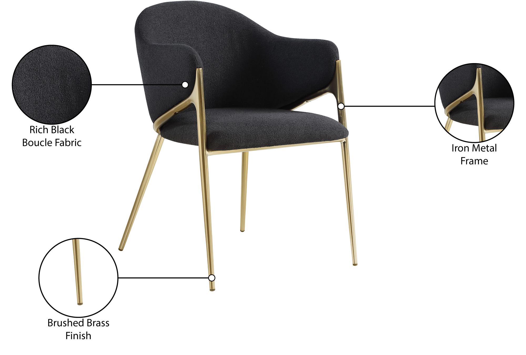 Nial Boucle Fabric Dining Chair