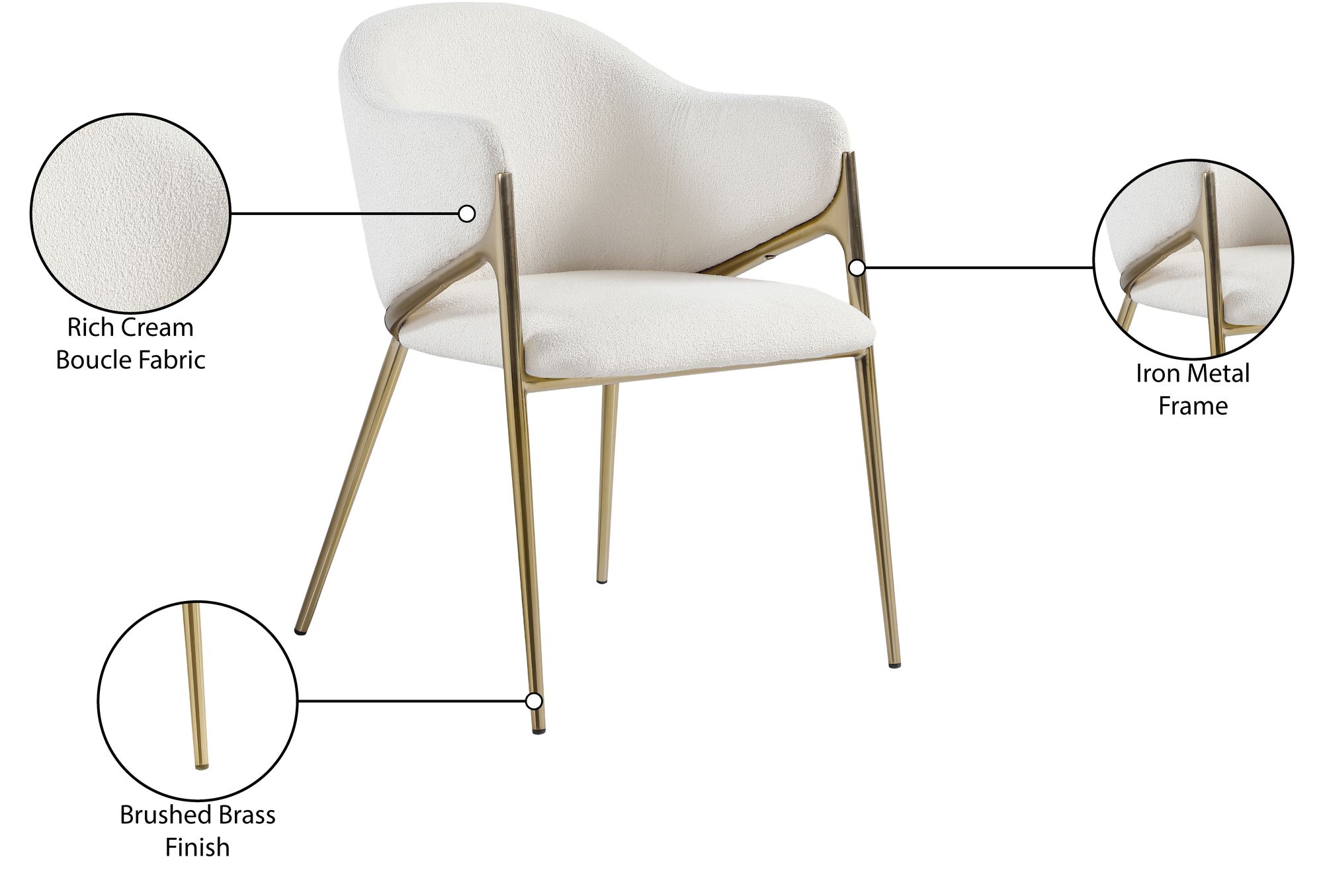 Nial Boucle Fabric Dining Chair