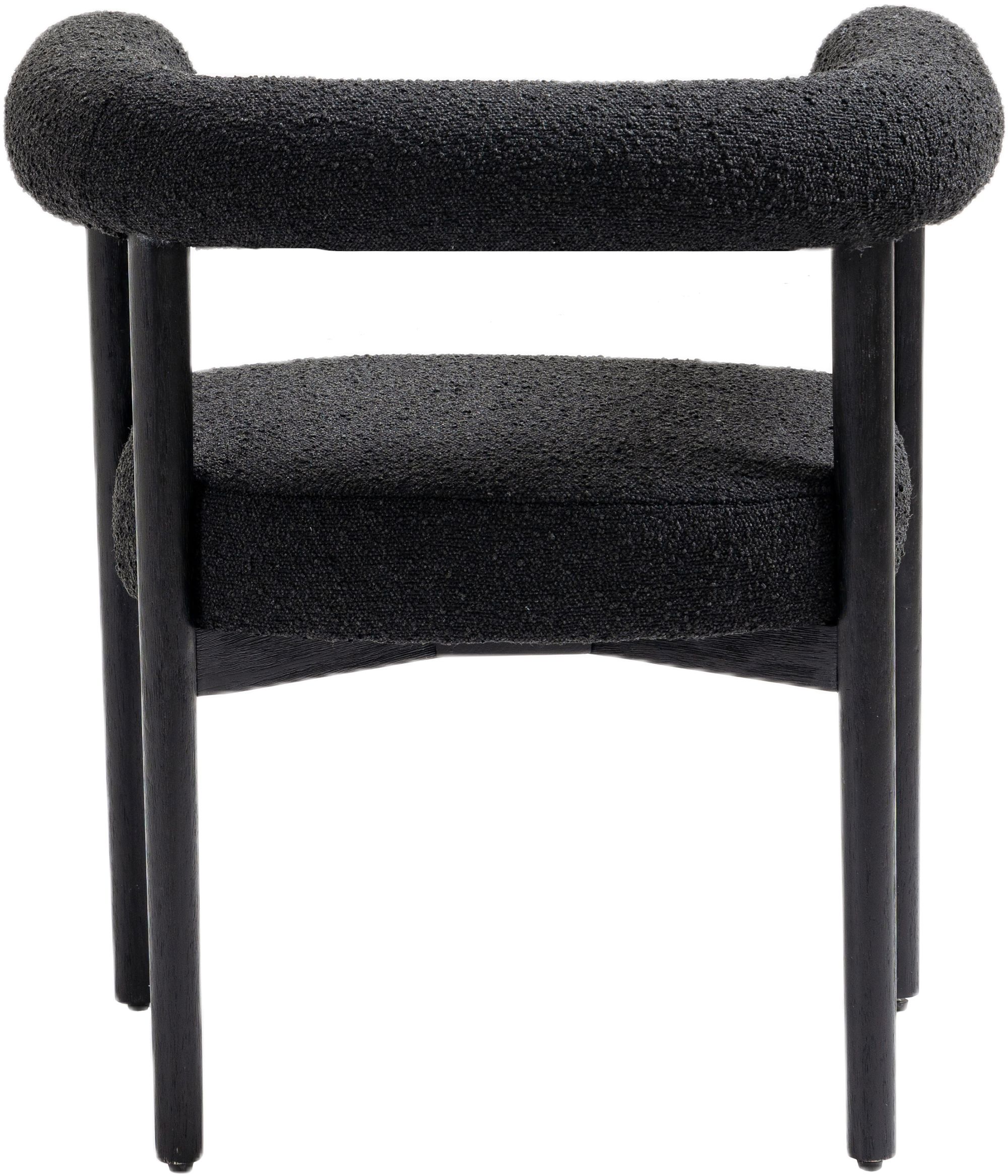 Hyatt Boucle Fabric Dining Chair with Solid Wood Black Frame