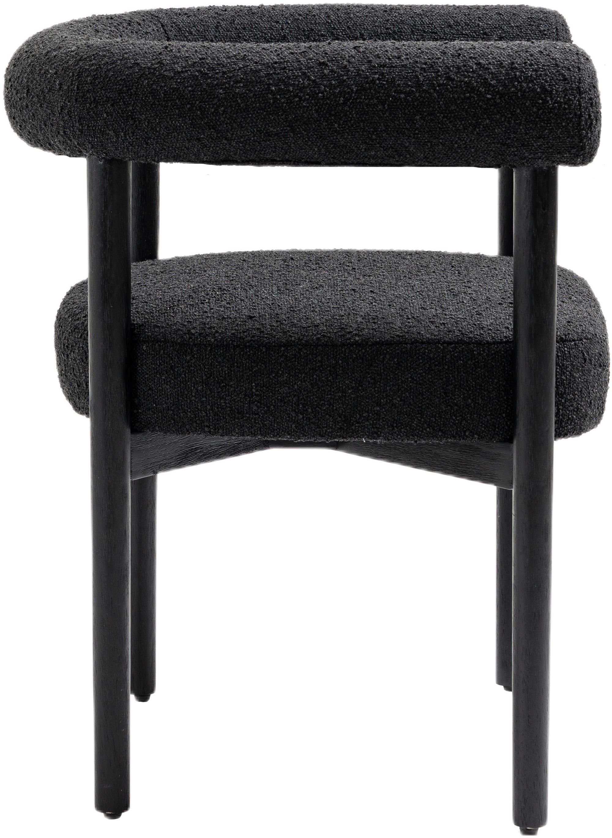 Hyatt Boucle Fabric Dining Chair with Solid Wood Frame