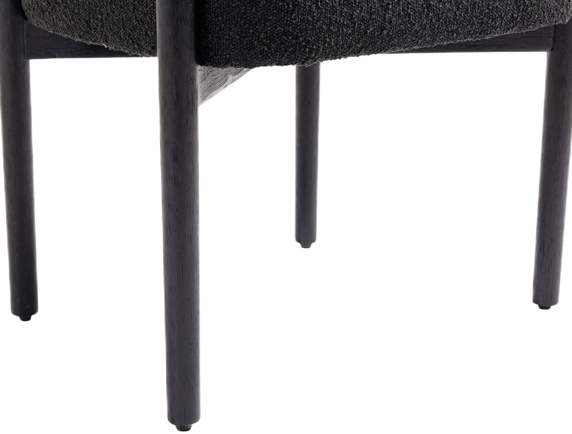 Hyatt Boucle Fabric Dining Chair with Solid Wood Black Frame