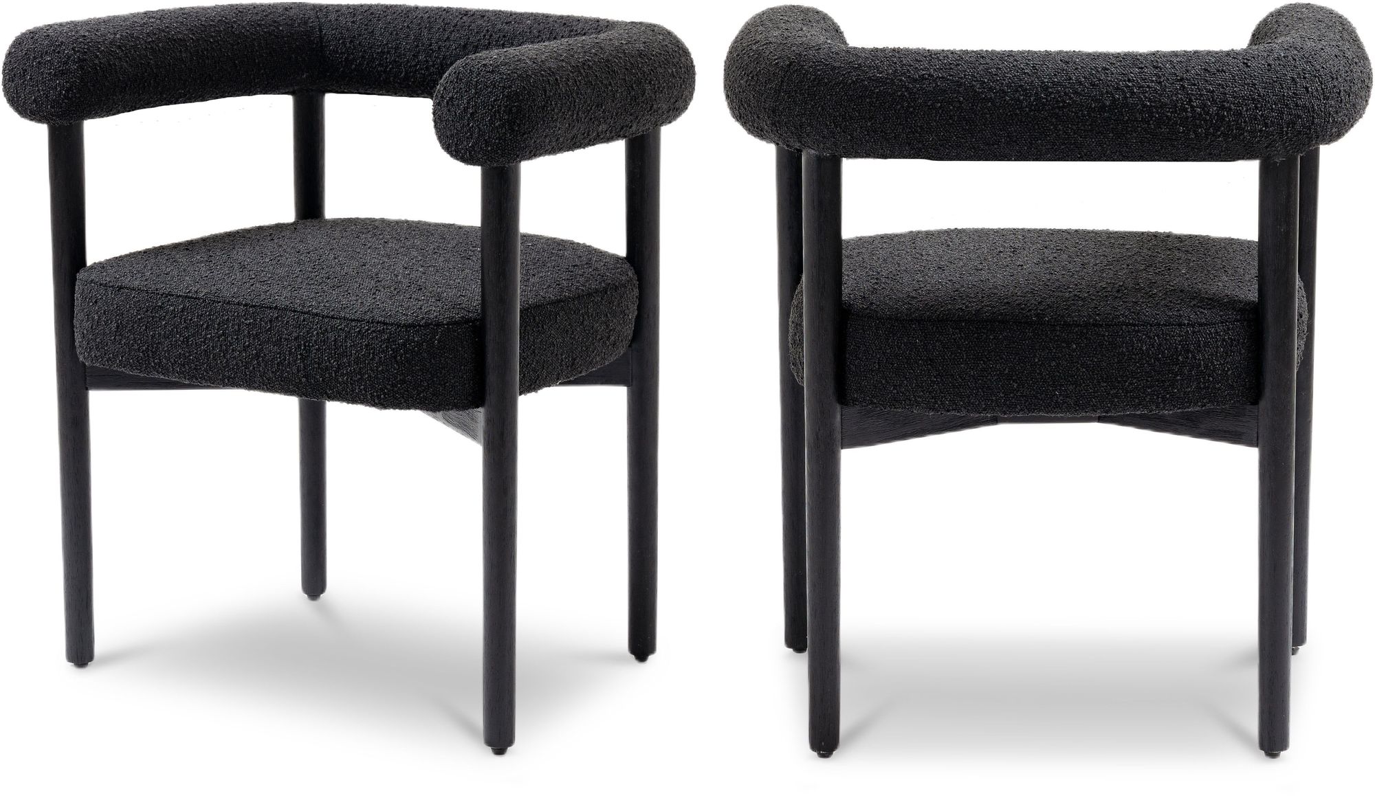 Hyatt Boucle Fabric Dining Chair with Solid Wood Frame