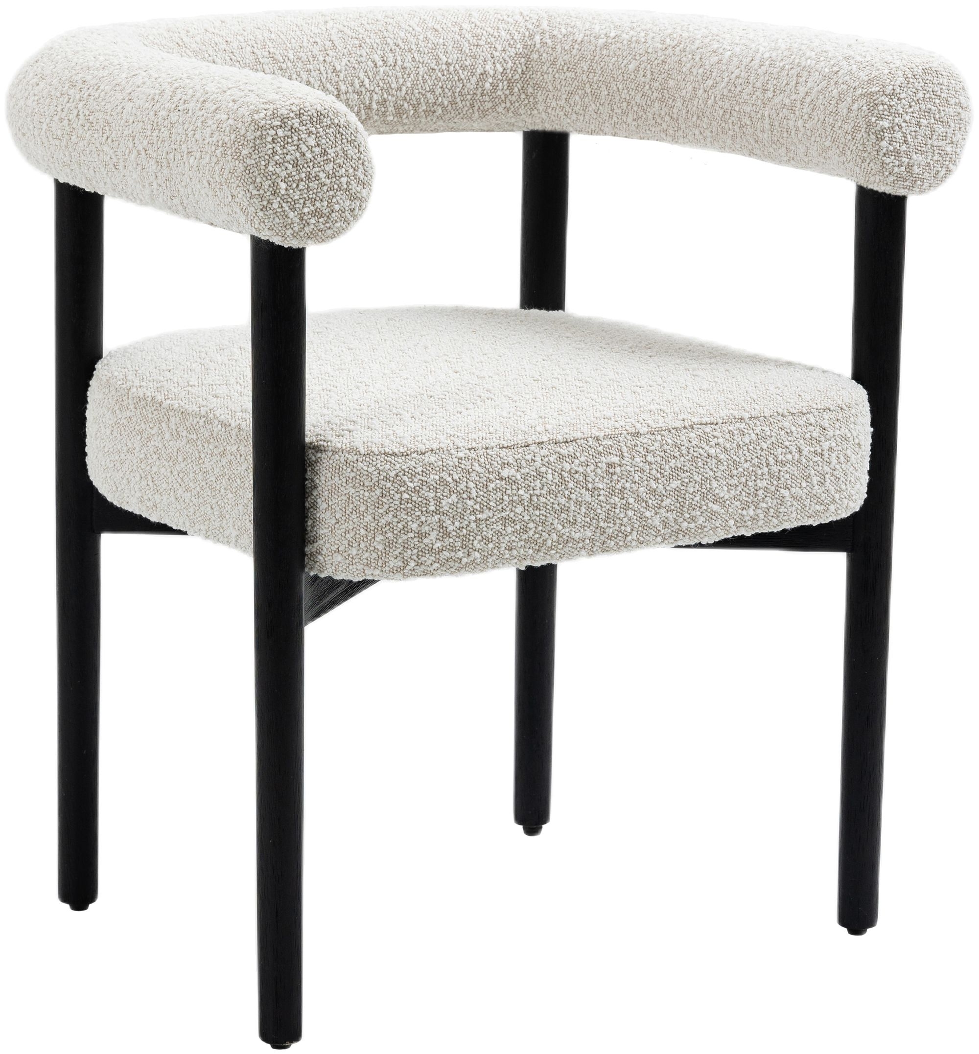 Hyatt Boucle Fabric Dining Chair with Solid Wood Frame