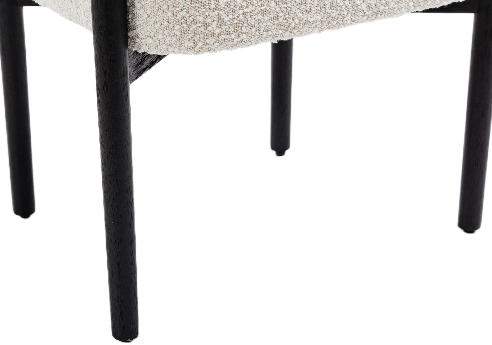 Hyatt Boucle Fabric Dining Chair with Solid Wood Black Frame