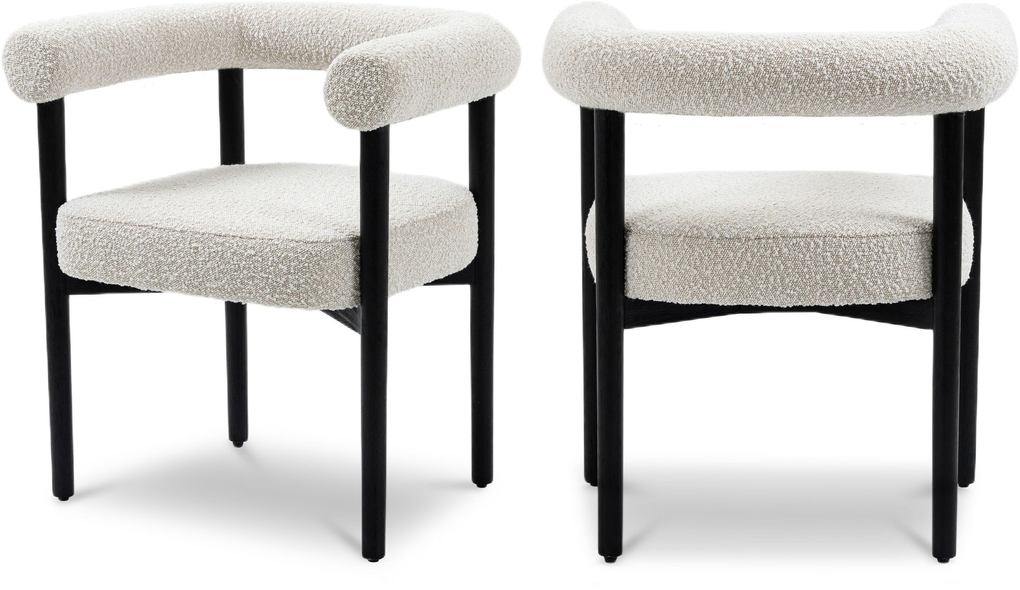 Hyatt Boucle Fabric Dining Chair with Solid Wood Frame