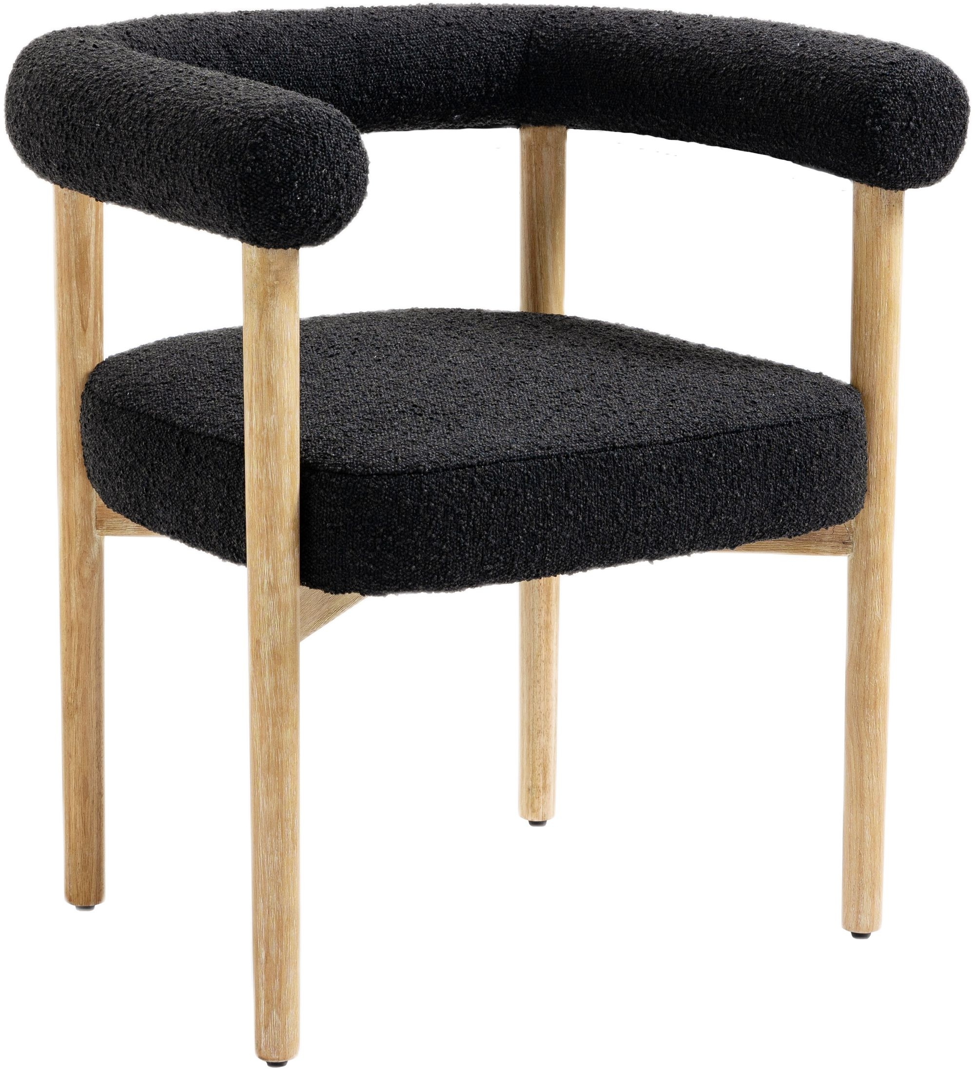 Hyatt Boucle Fabric Dining Chair with Solid Wood Frame