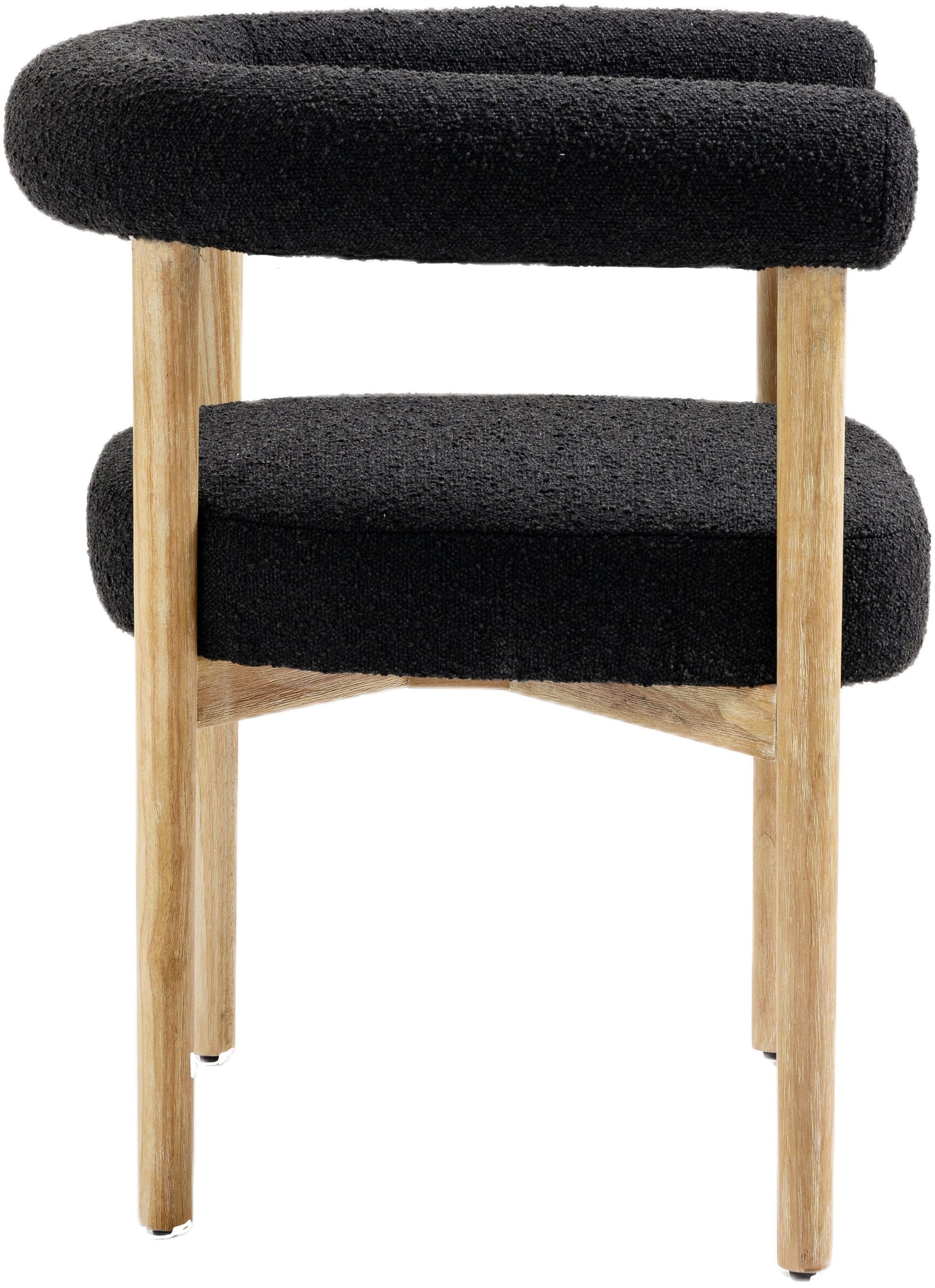 Hyatt Boucle Fabric Dining Chair with Solid Wood Frame