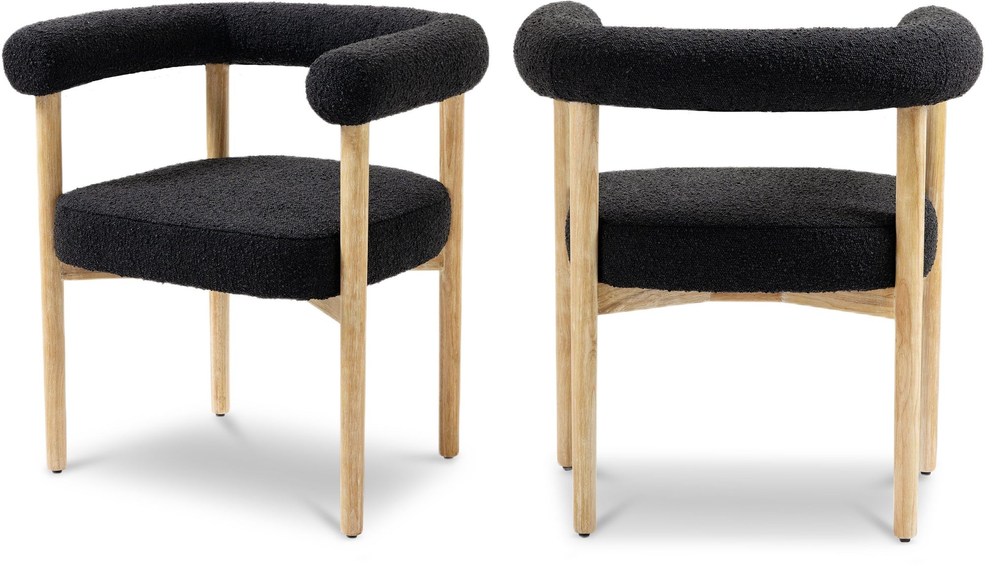 Hyatt Boucle Fabric Dining Chair with Solid Wood Frame