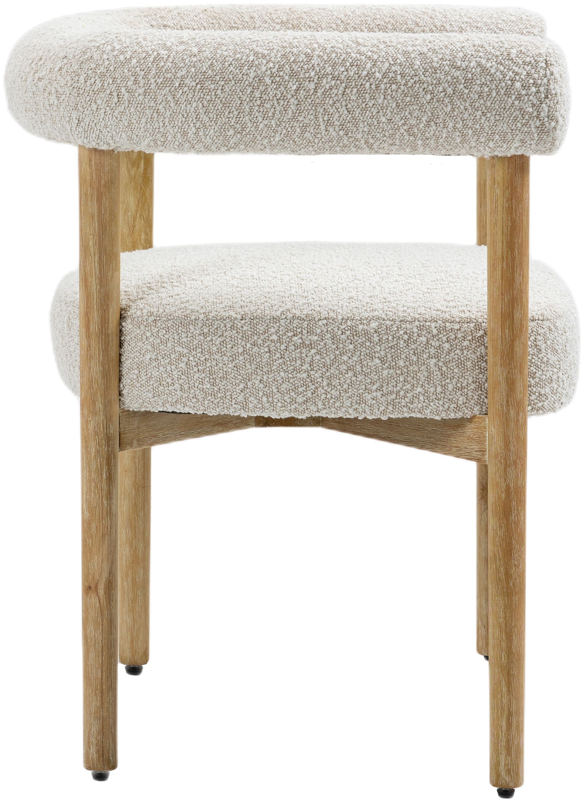 Hyatt Boucle Fabric Dining Chair with Solid Wood Frame