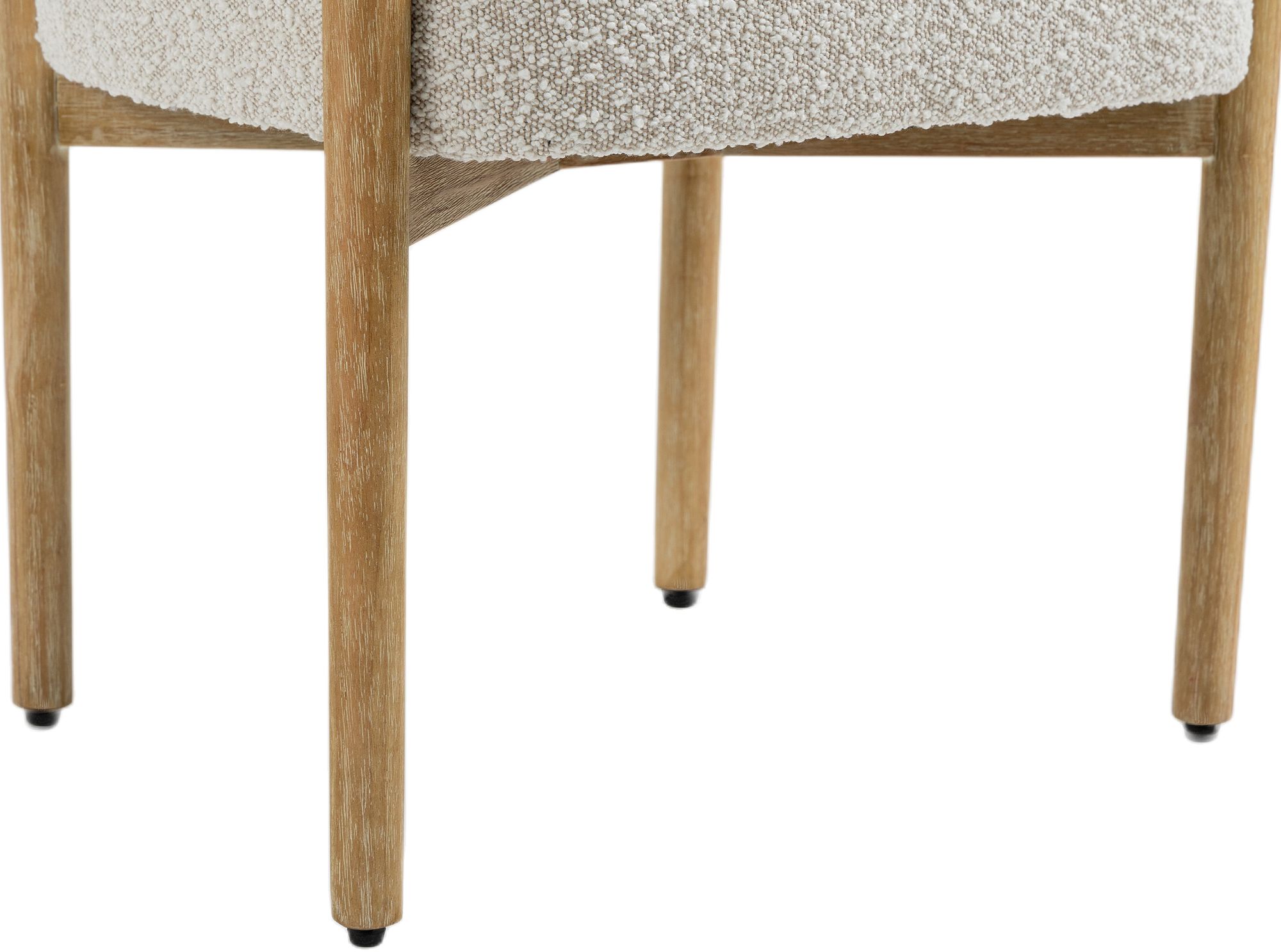 Hyatt Boucle Fabric Dining Chair with Solid Wood Natural Frame