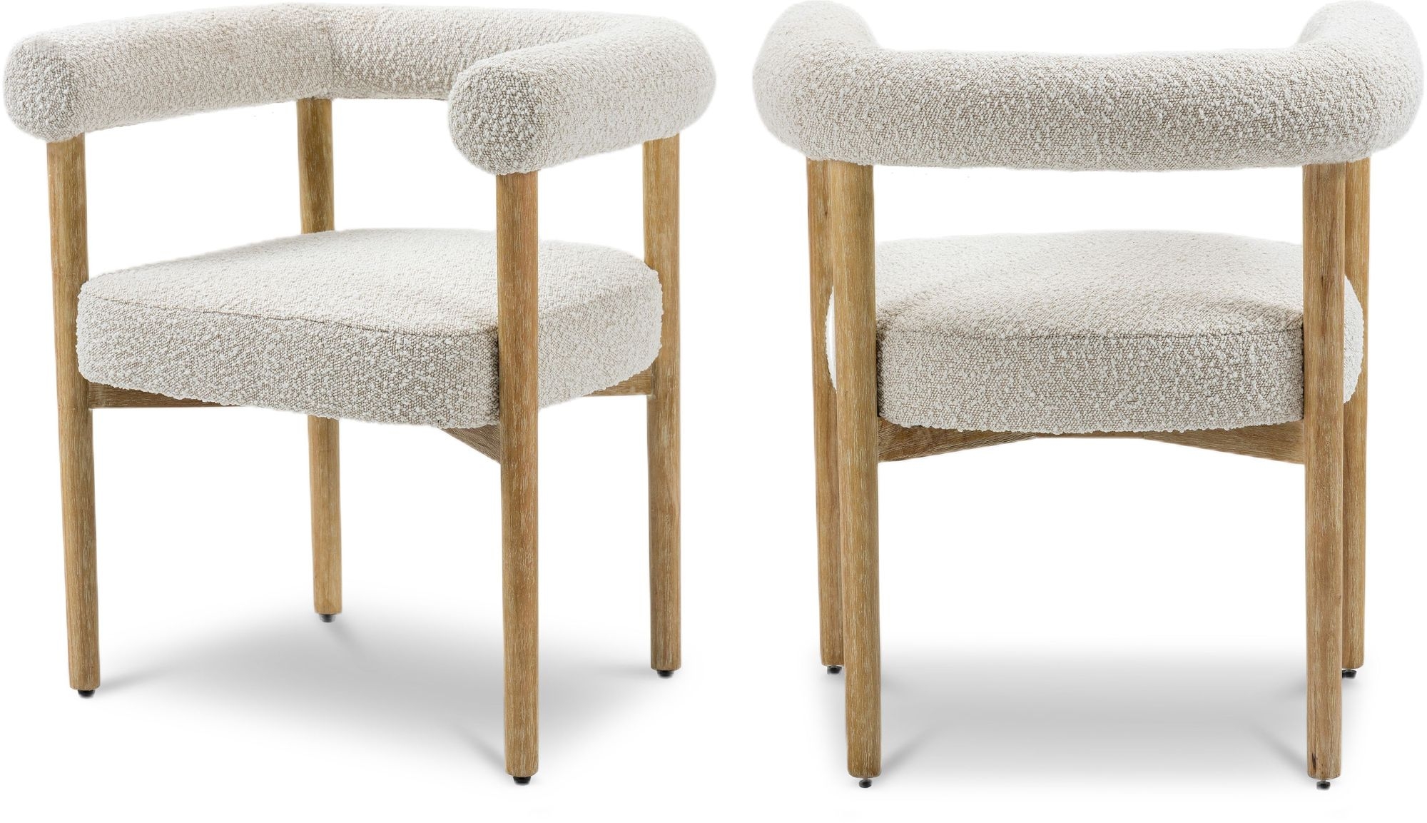 Hyatt Boucle Fabric Dining Chair with Solid Wood Frame