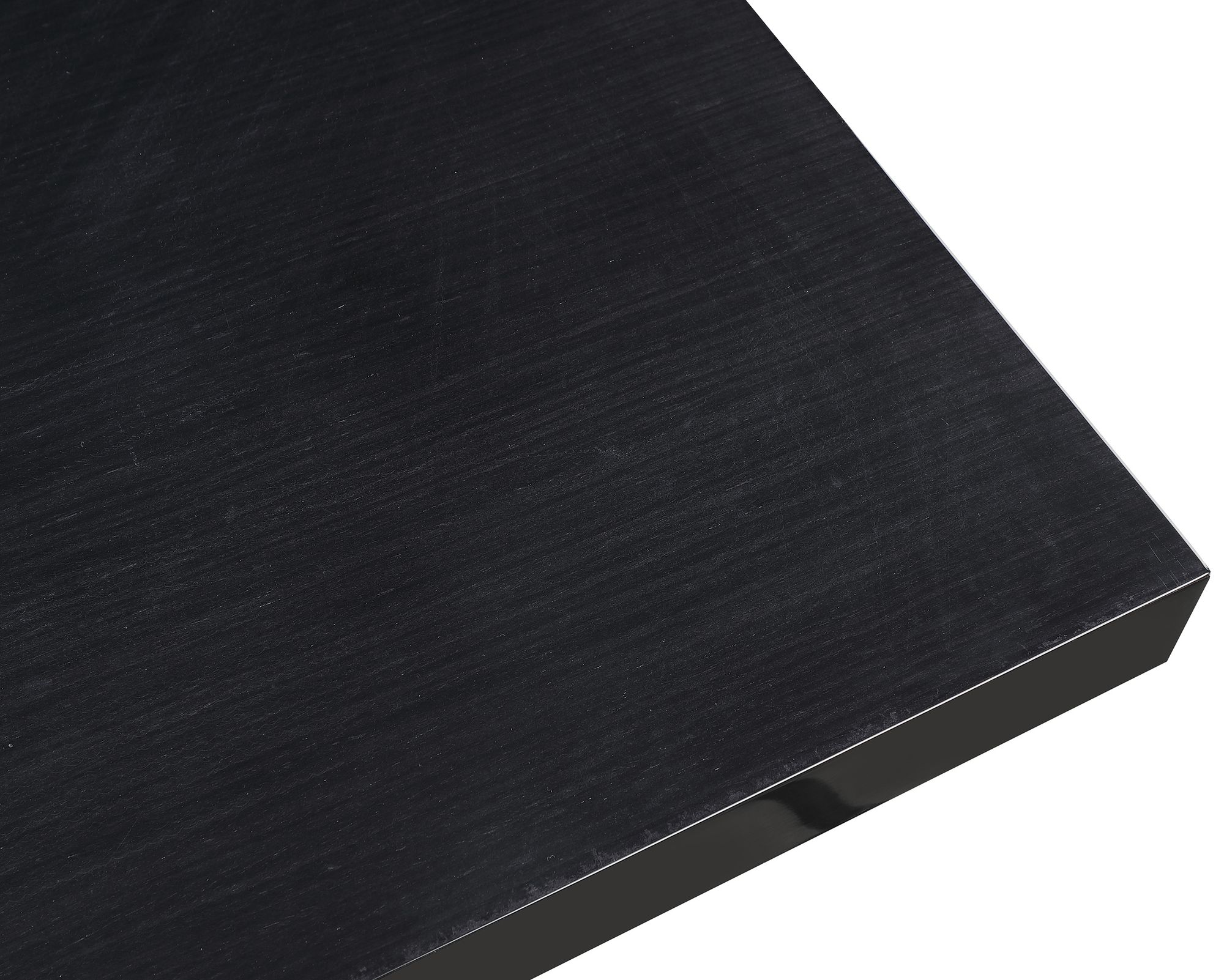 Immerse Extendable Rectangular Lacquer Dining Table with Brushed Gold Stainless Steel Base