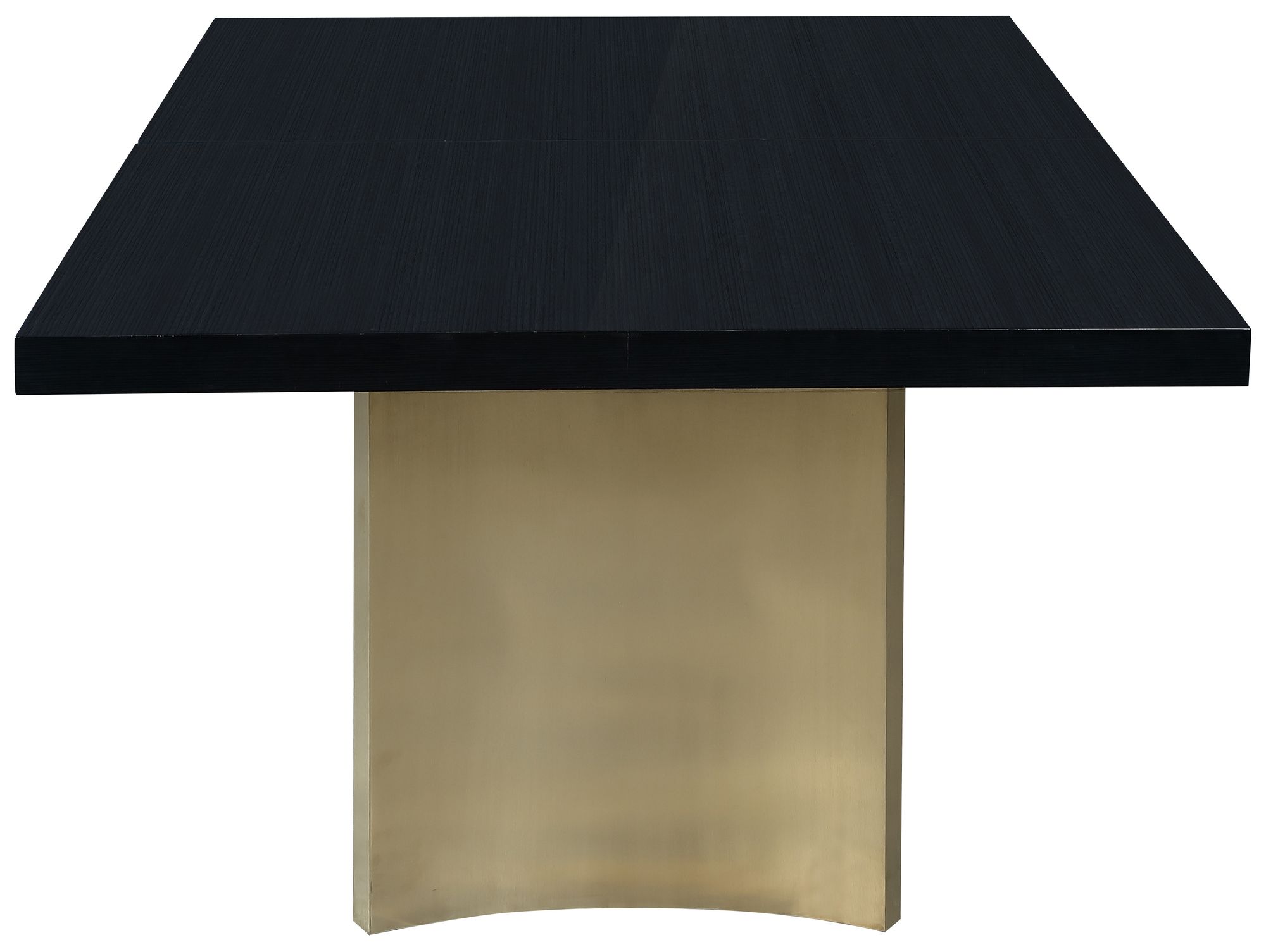 Immerse Extendable Rectangular Lacquer Dining Table with Brushed Gold Stainless Steel Base