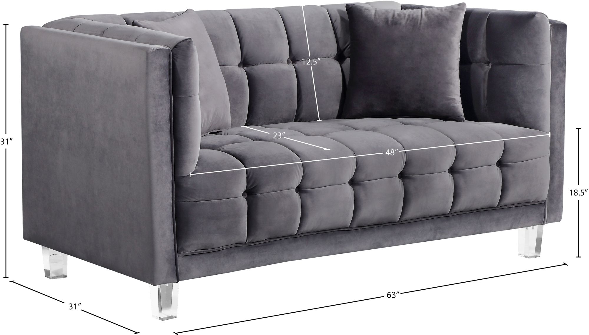Mariel Velvet Loveseat