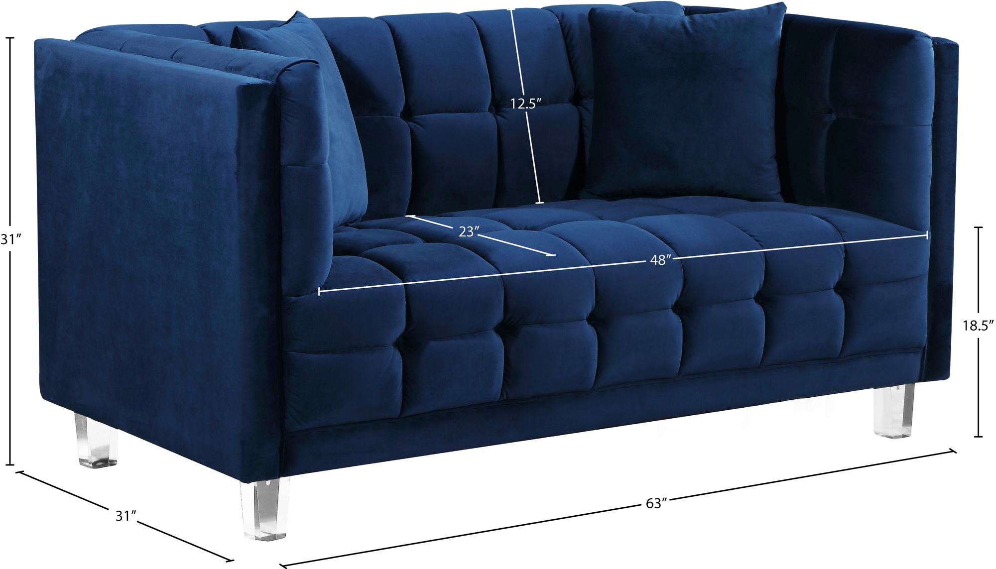Mariel Velvet Loveseat