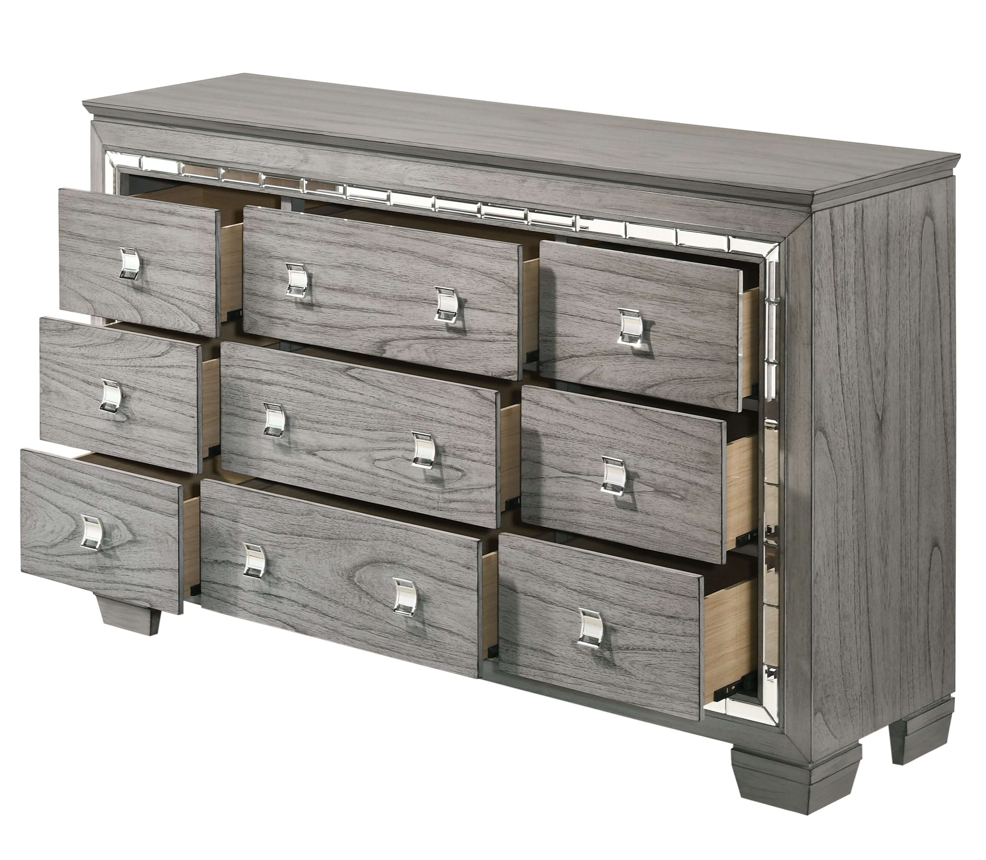 Antares Wood/Mirror Dresser w/9 Drawers