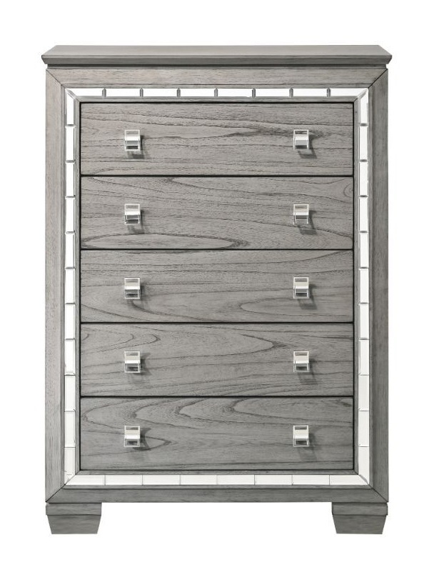 Antares Wood/Mirror Chest w/5 Drawers