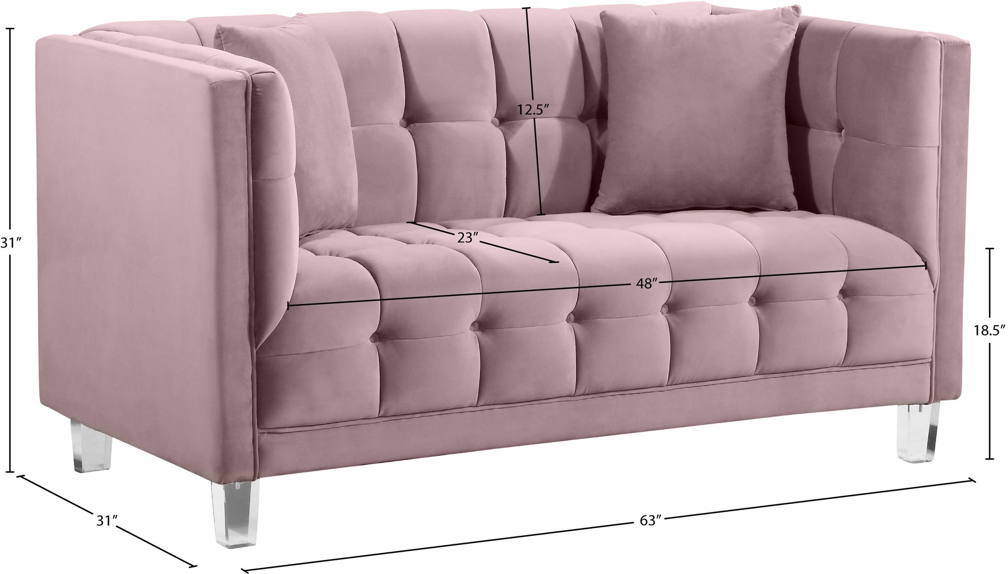 Mariel Velvet Loveseat