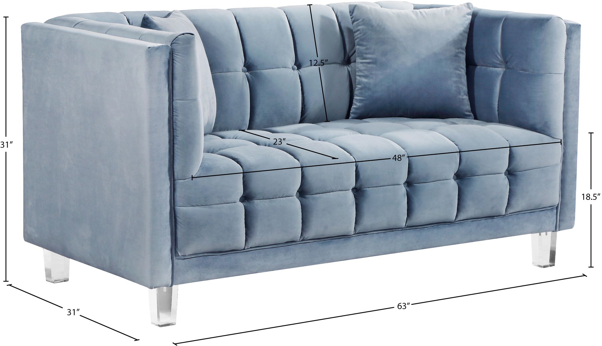Mariel Velvet Loveseat