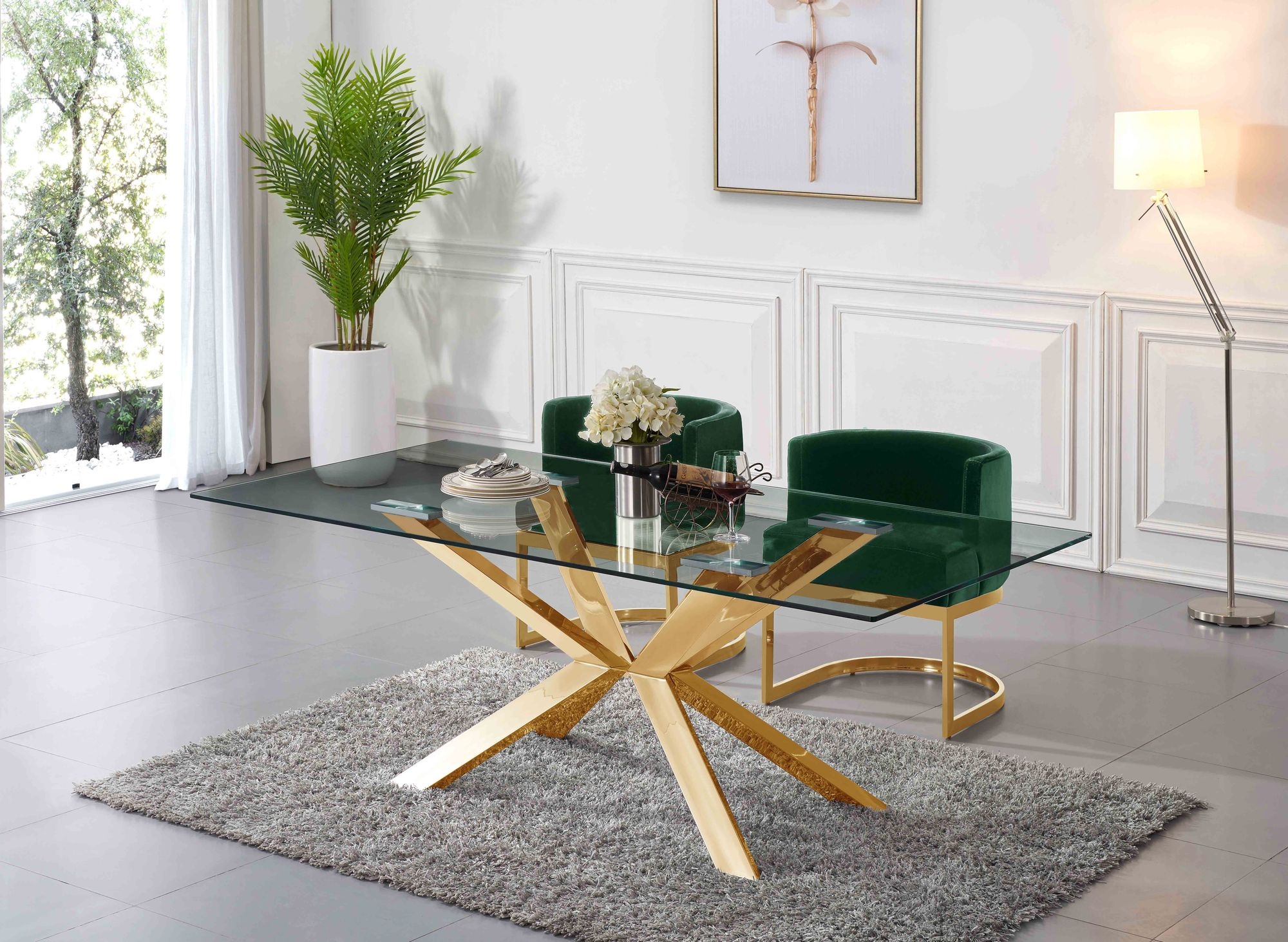 Gianna Velvet Dining Chair with Stainless Steel Base