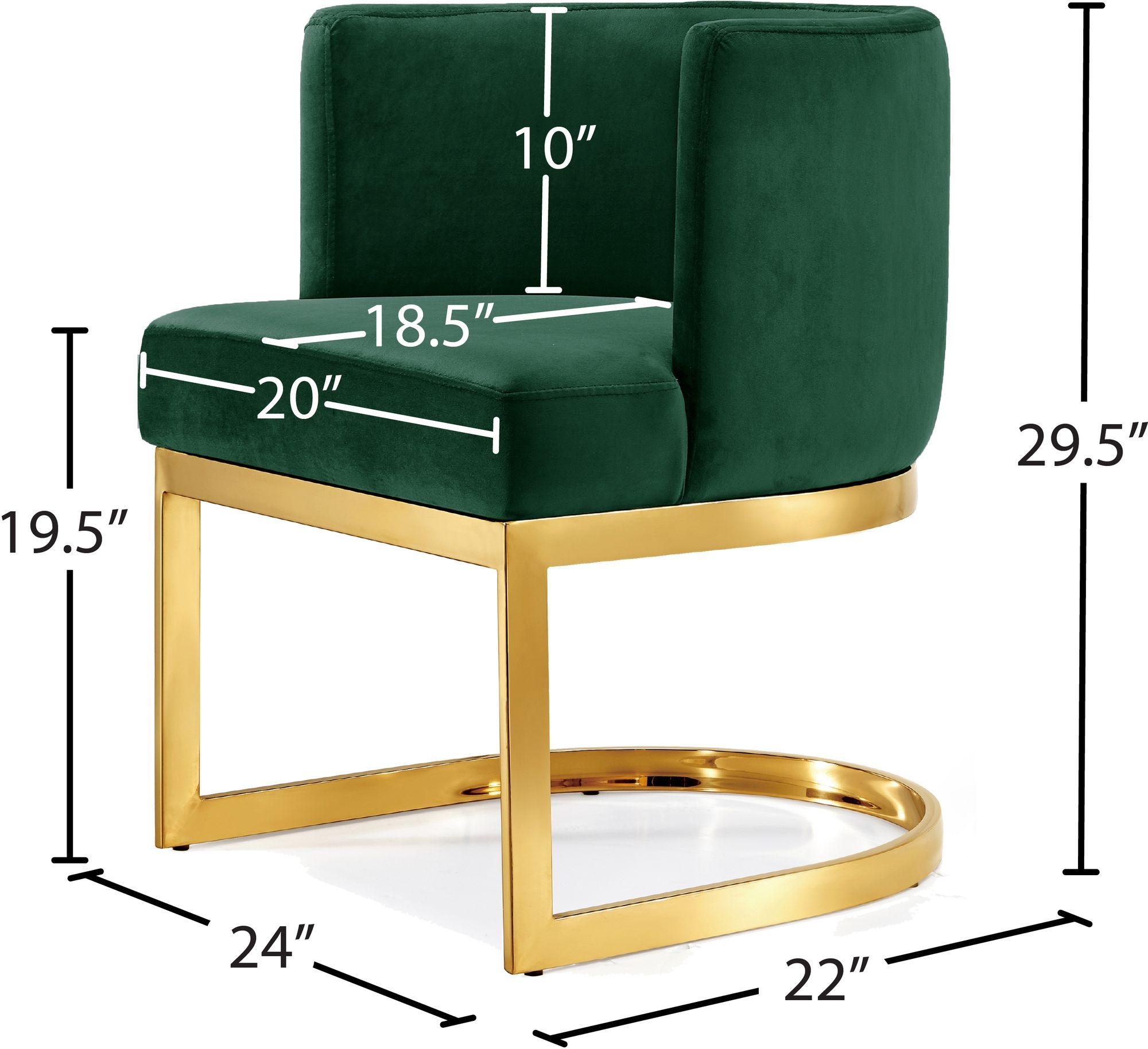 Gianna Velvet Dining Chair with Stainless Steel Base