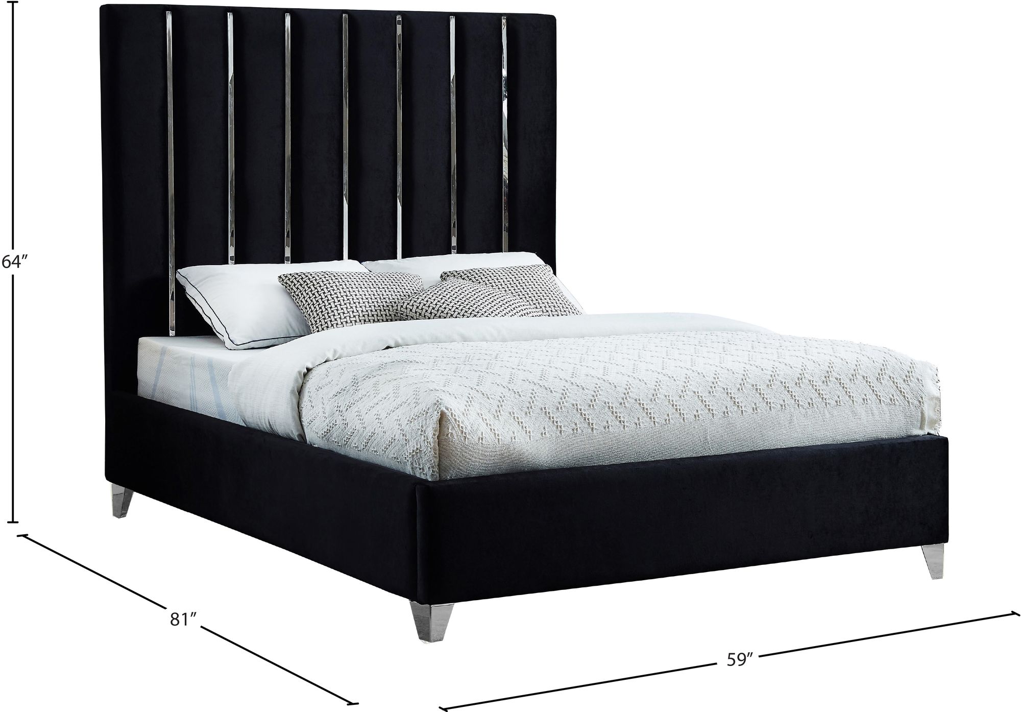 Enzo Velvet Full Size Bed