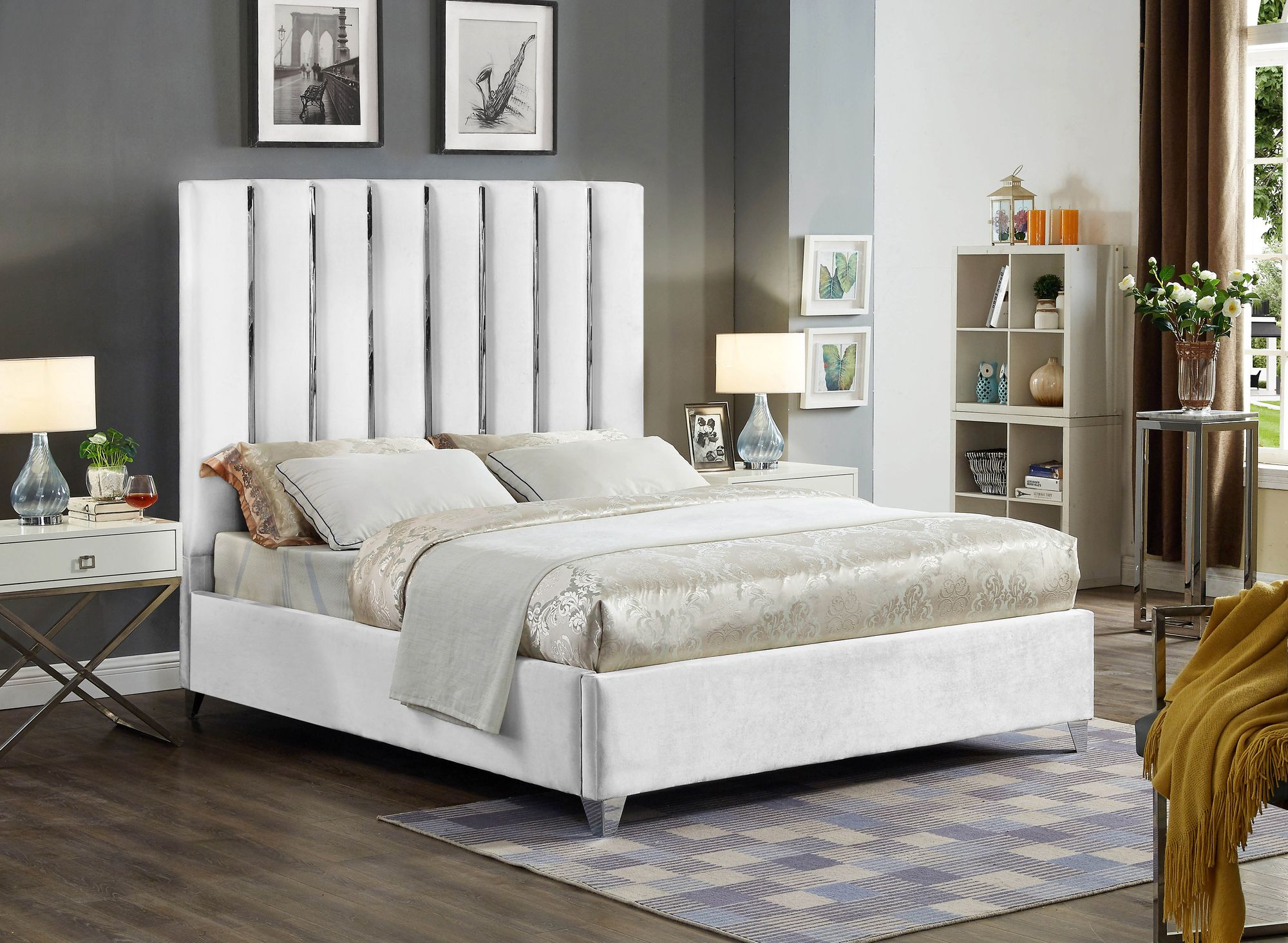 Enzo Velvet Full Size Bed