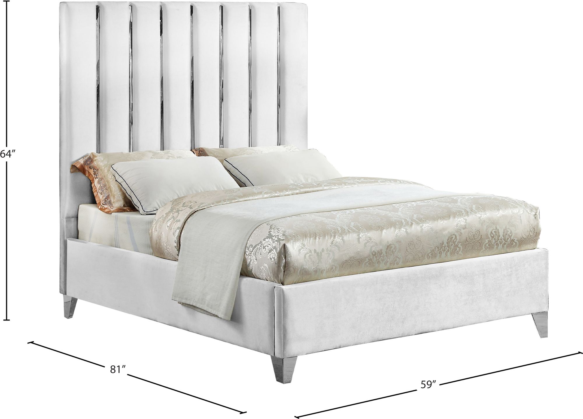 Enzo Velvet Full Size Bed