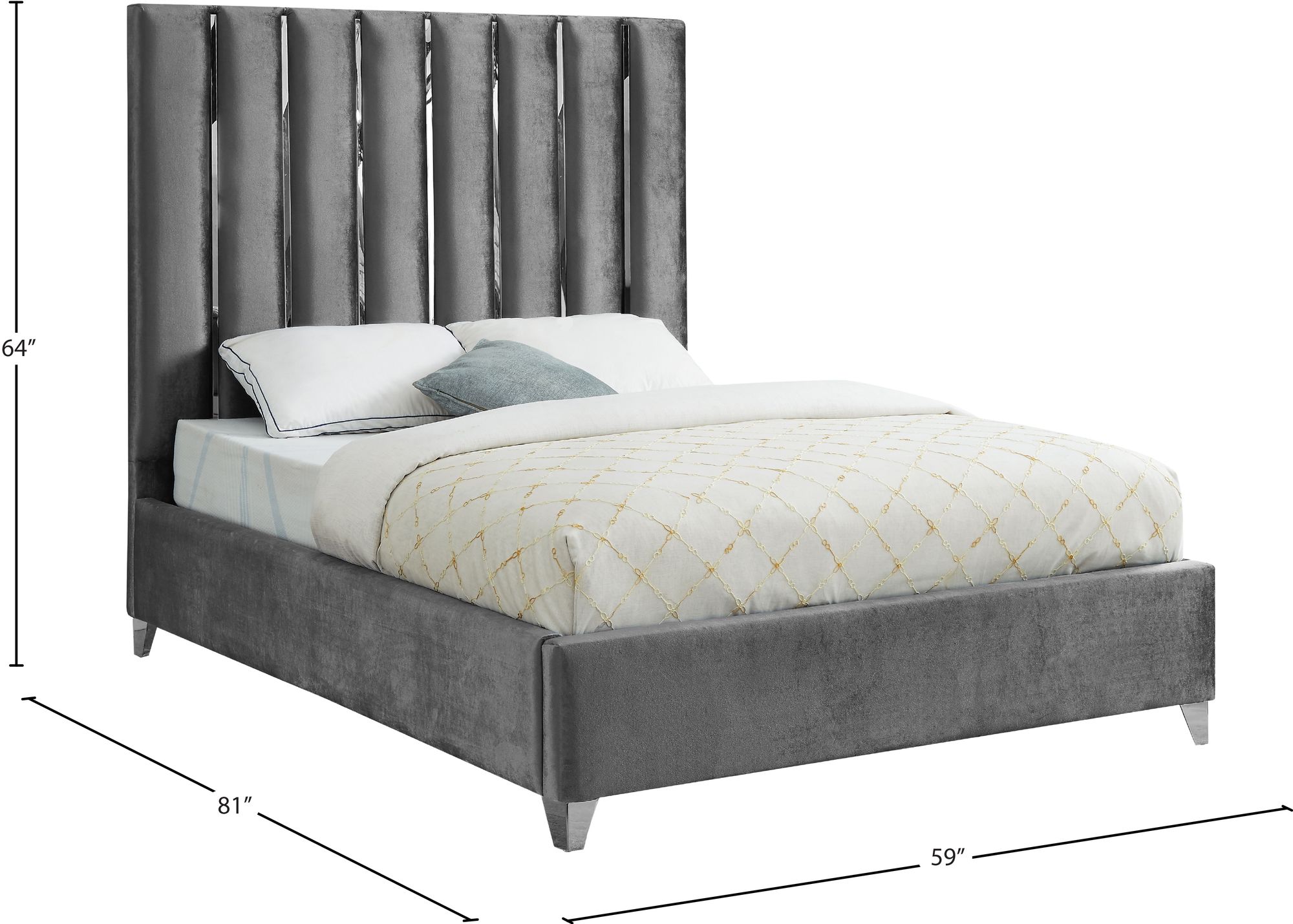 Enzo Velvet Full Size Bed